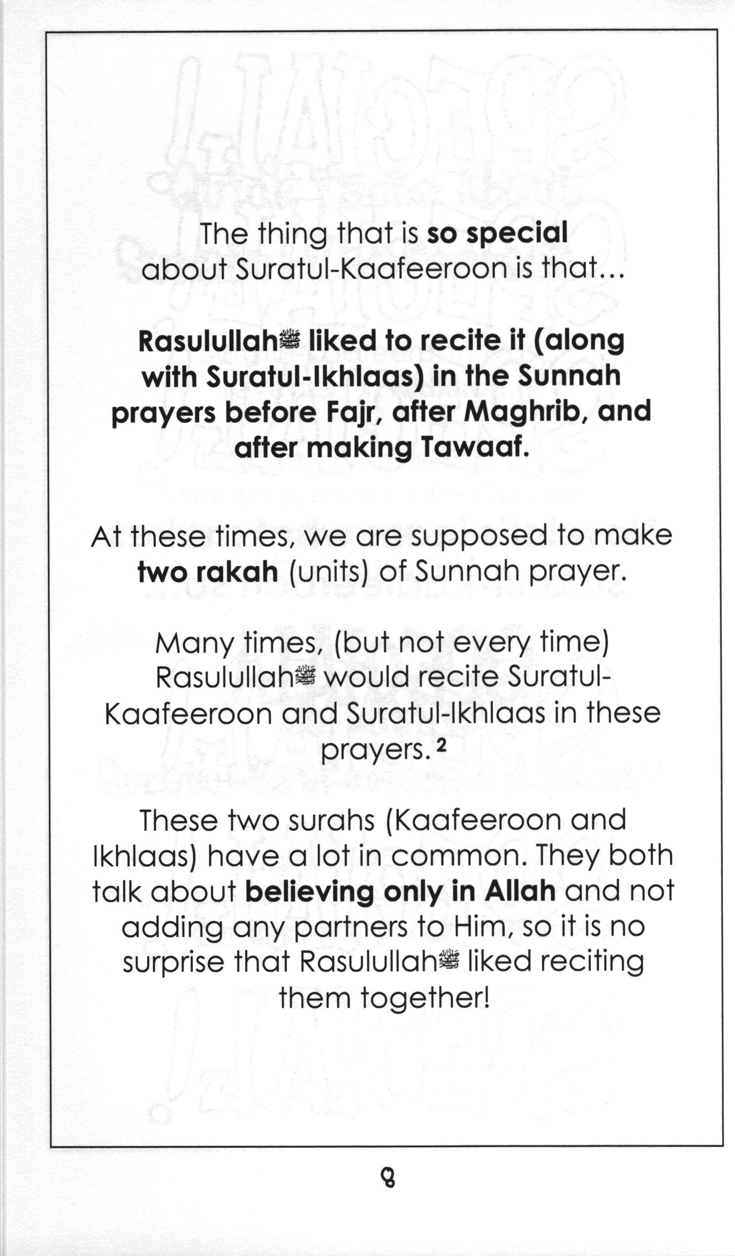 Surah 109 - Suratul Kafeeroon Mini Tafseer Book