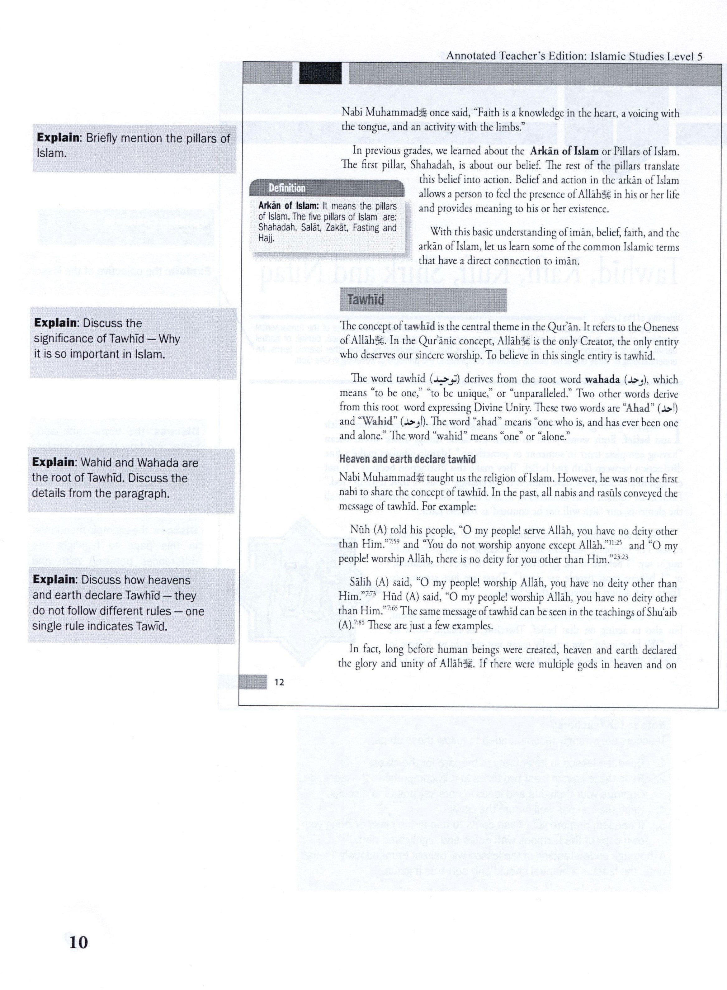 Weekend Learning Islamic Studies Teacher Manual Level 5
