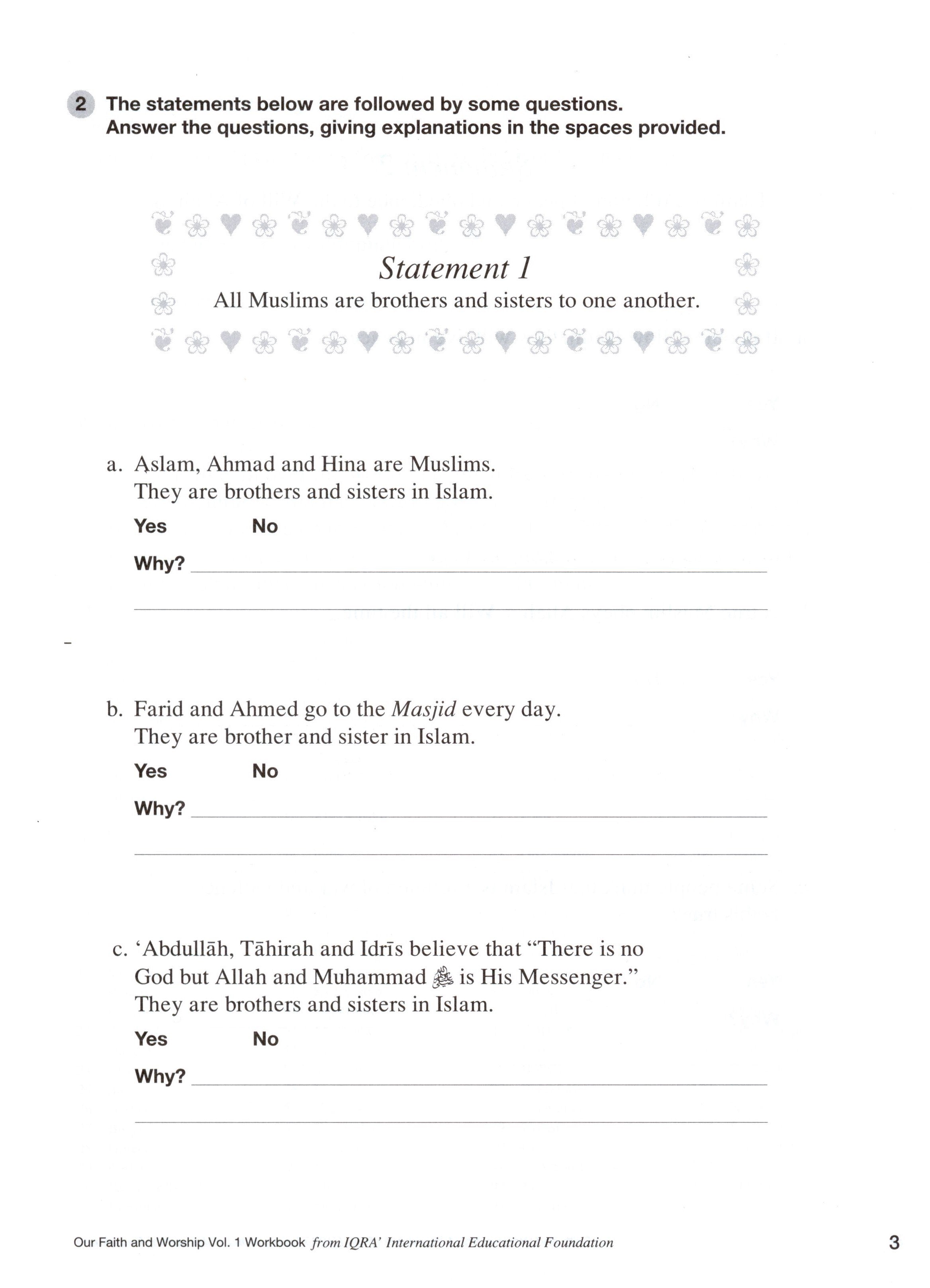 Our Faith and Worship Workbook Volume 1