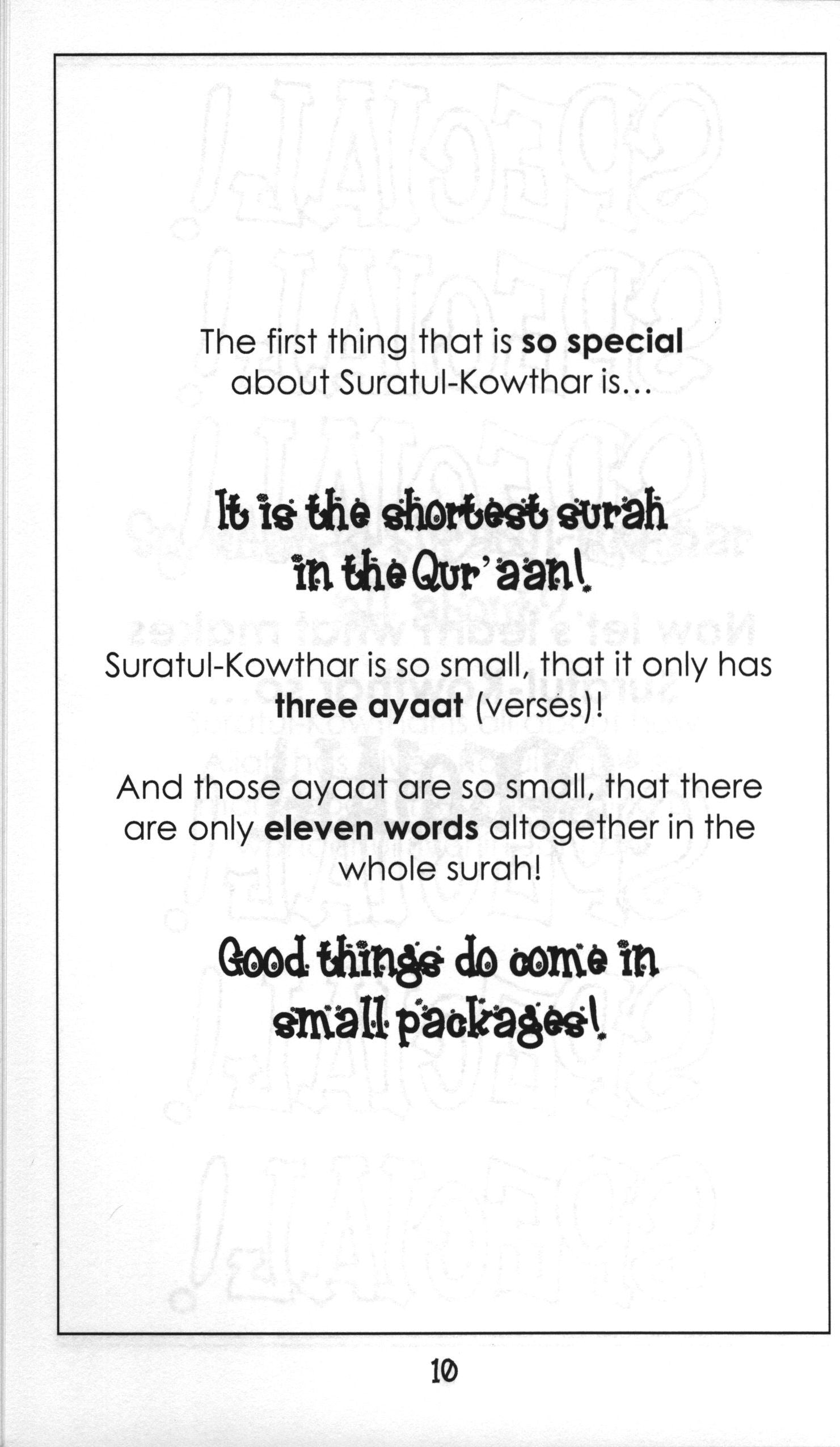 Surah 108 Suratul Kowthar Mini Tafseer Book