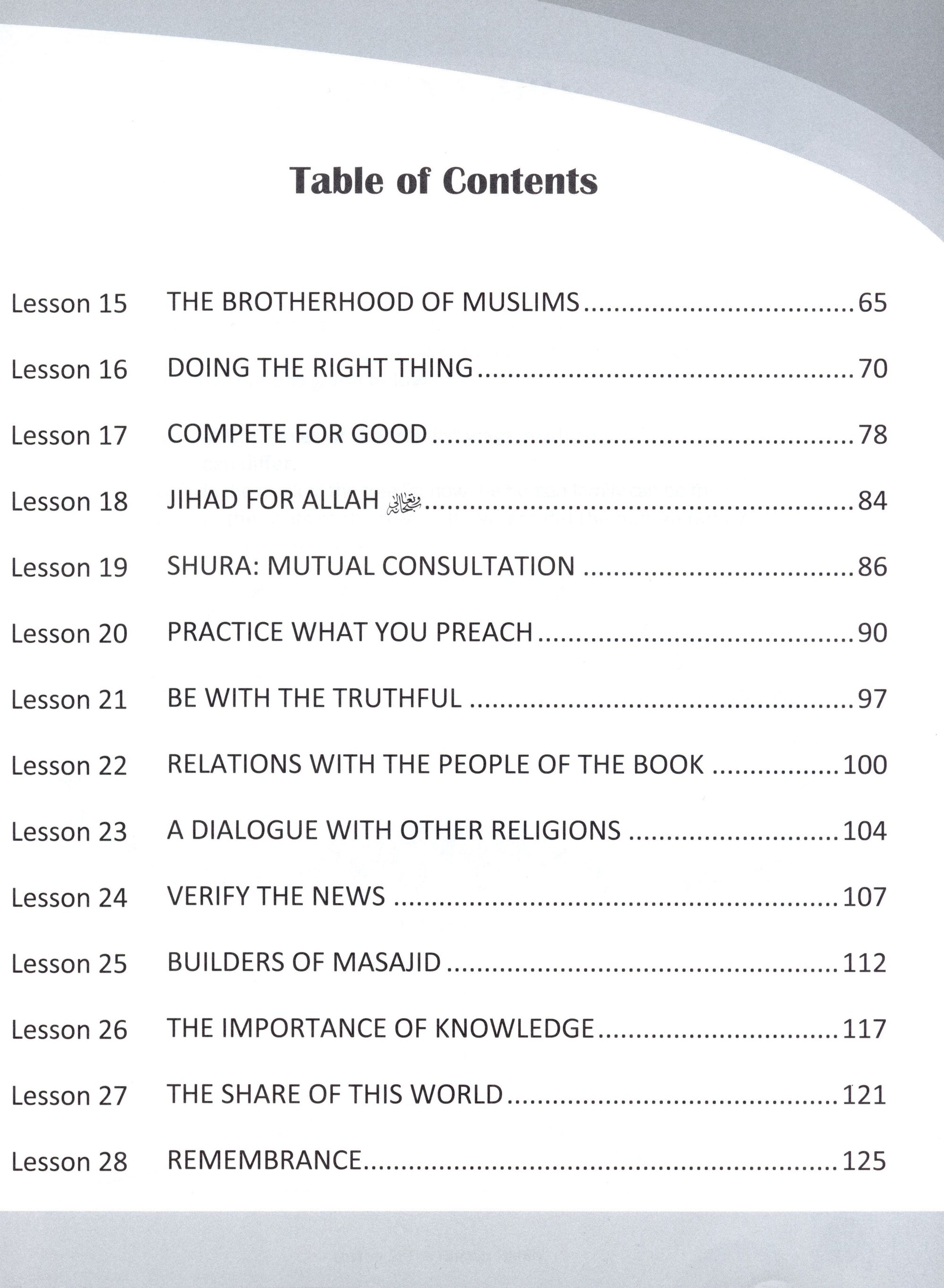 Teachings of the Qur'an Workbook Volume 3