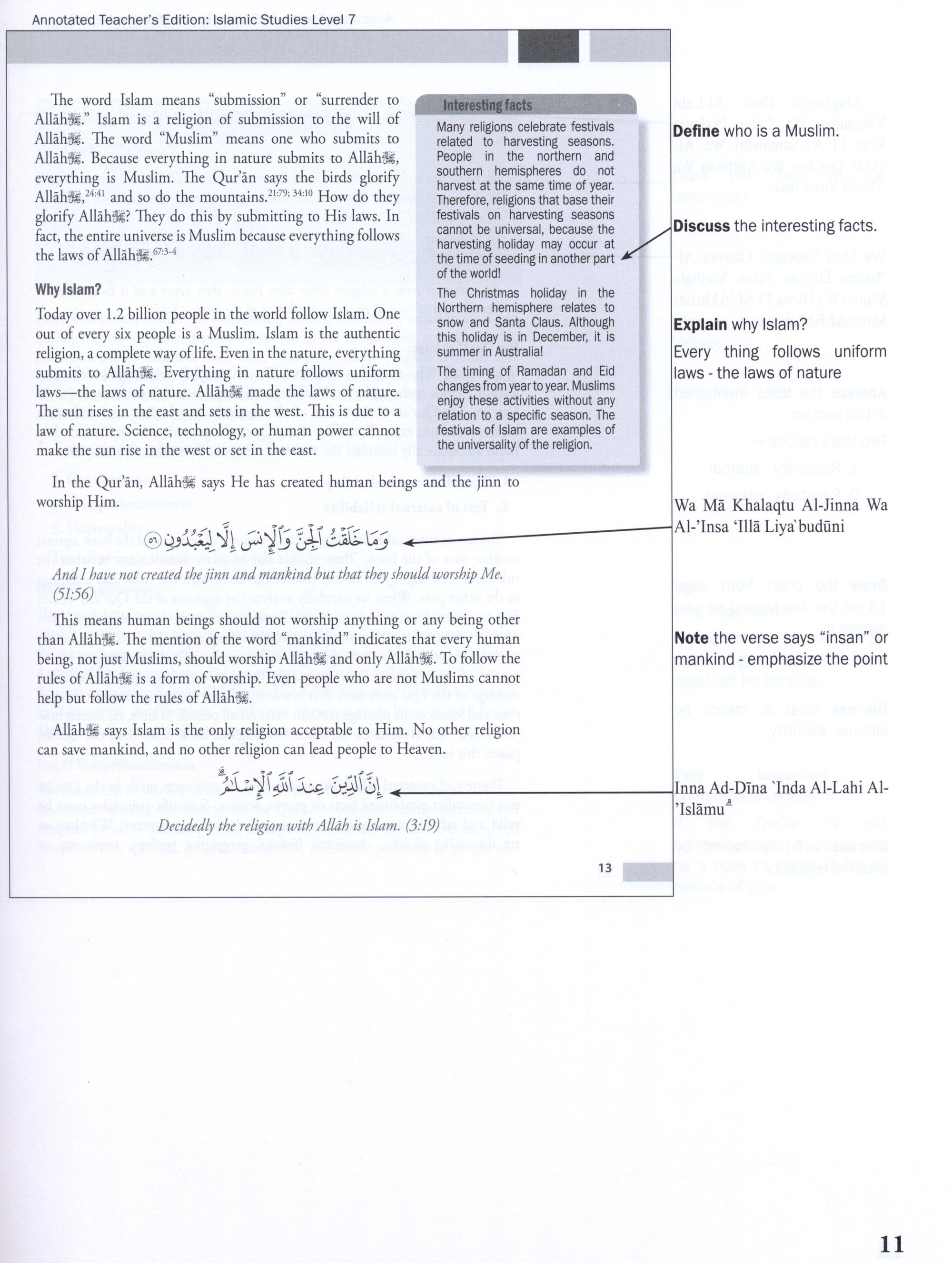 Weekend Learning Islamic Studies Teacher Manual Level 7