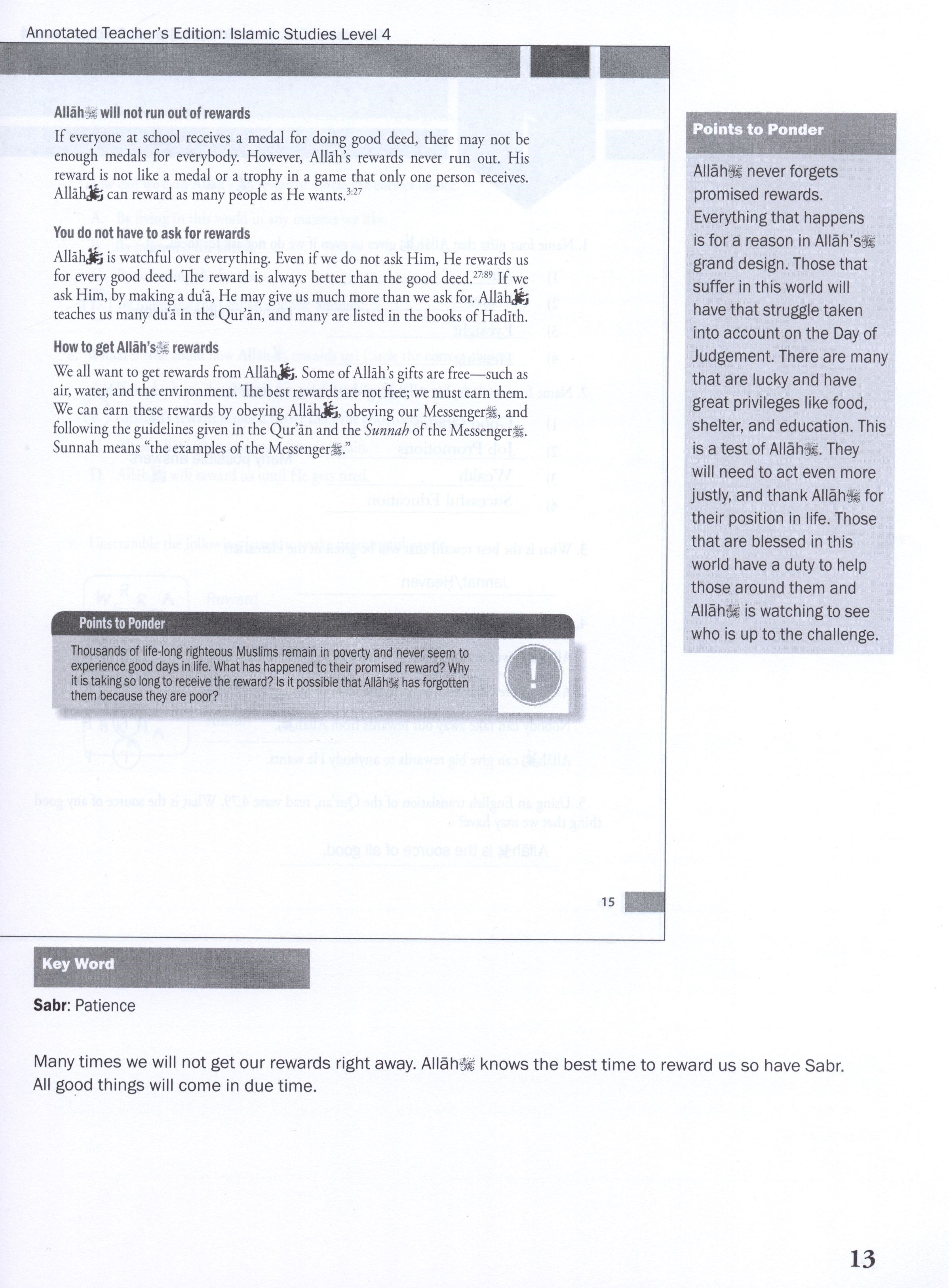 Weekend Learning Islamic Studies Teacher Manual Level 4