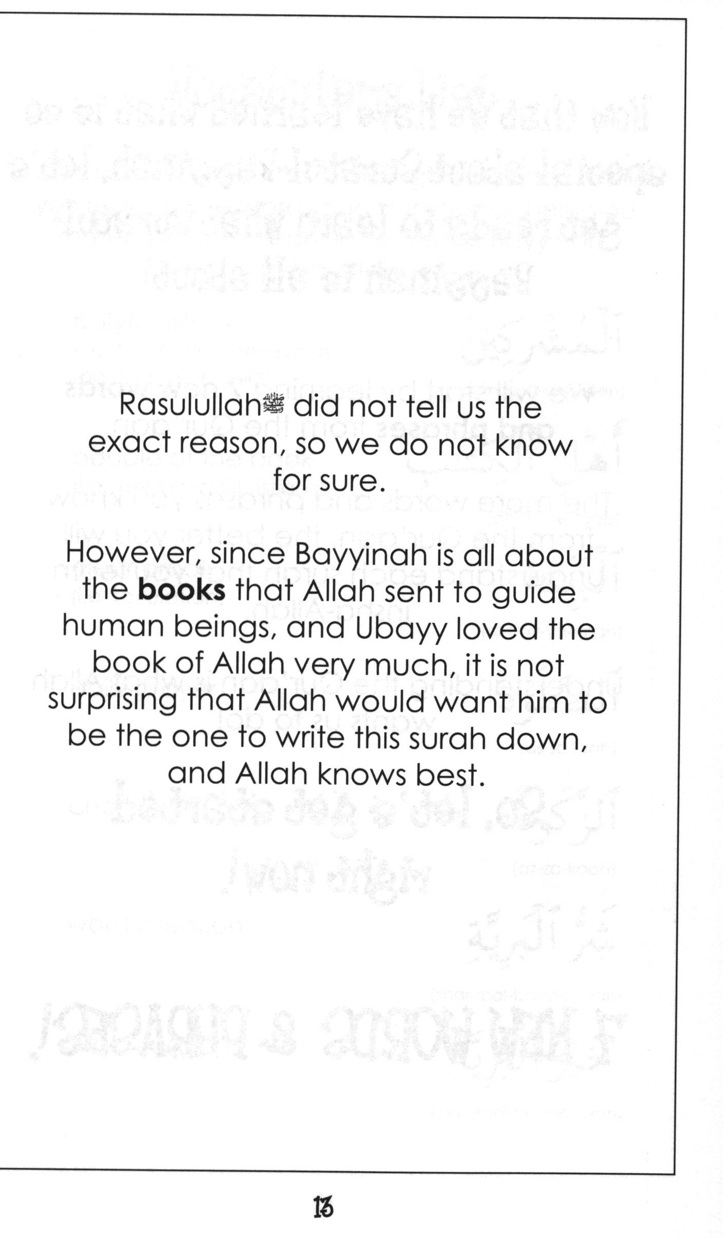 Surah 98 - Suratul Bayyinah Mini Tafseer Book