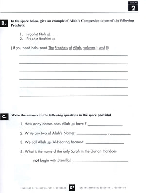 Teachings of the Qur'an Workbook Volume 1