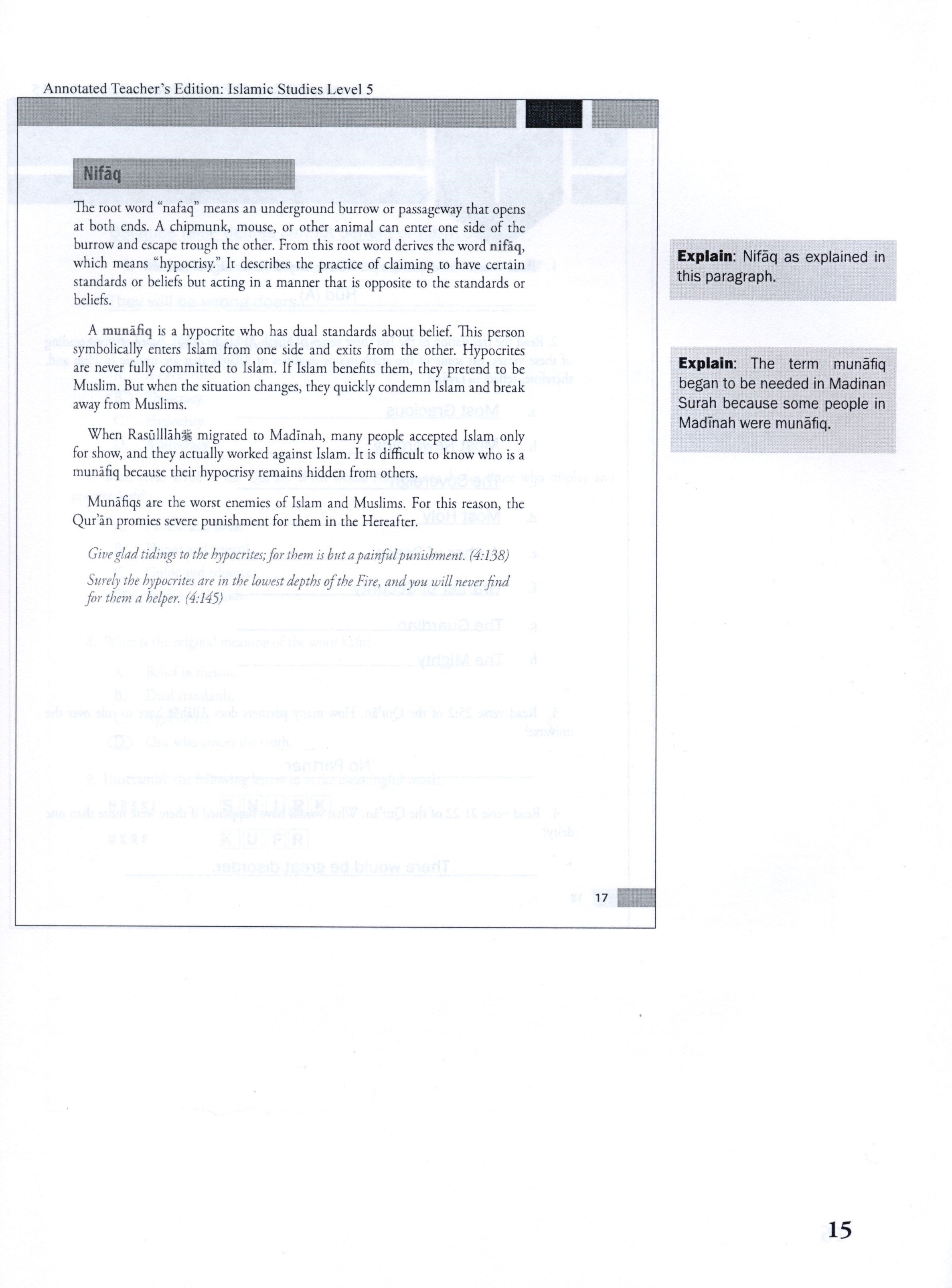 Weekend Learning Islamic Studies Teacher Manual Level 5