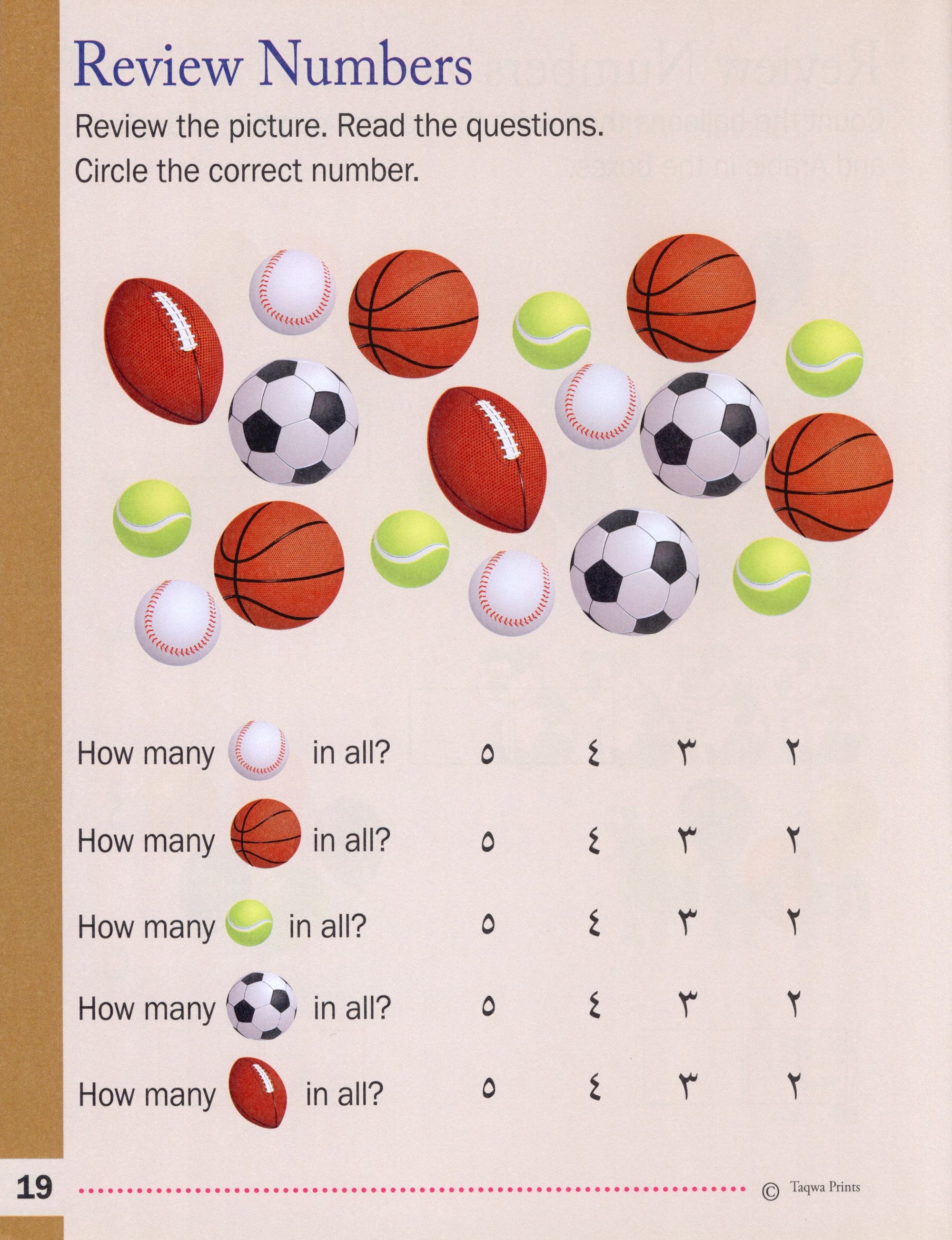 Learning Numbers and Counting in Arabic