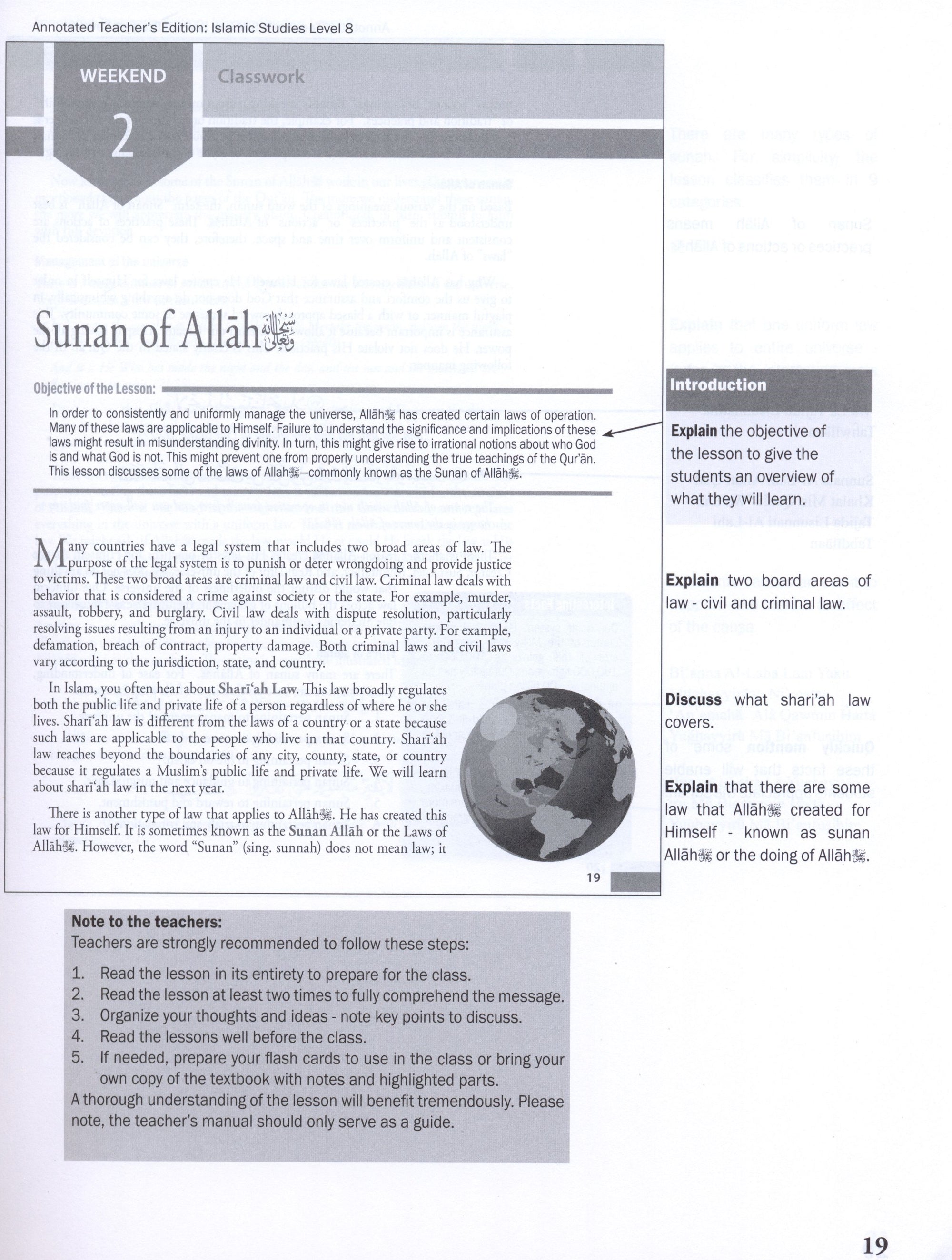 Weekend Learning Islamic Studies Teacher Manual Level 8