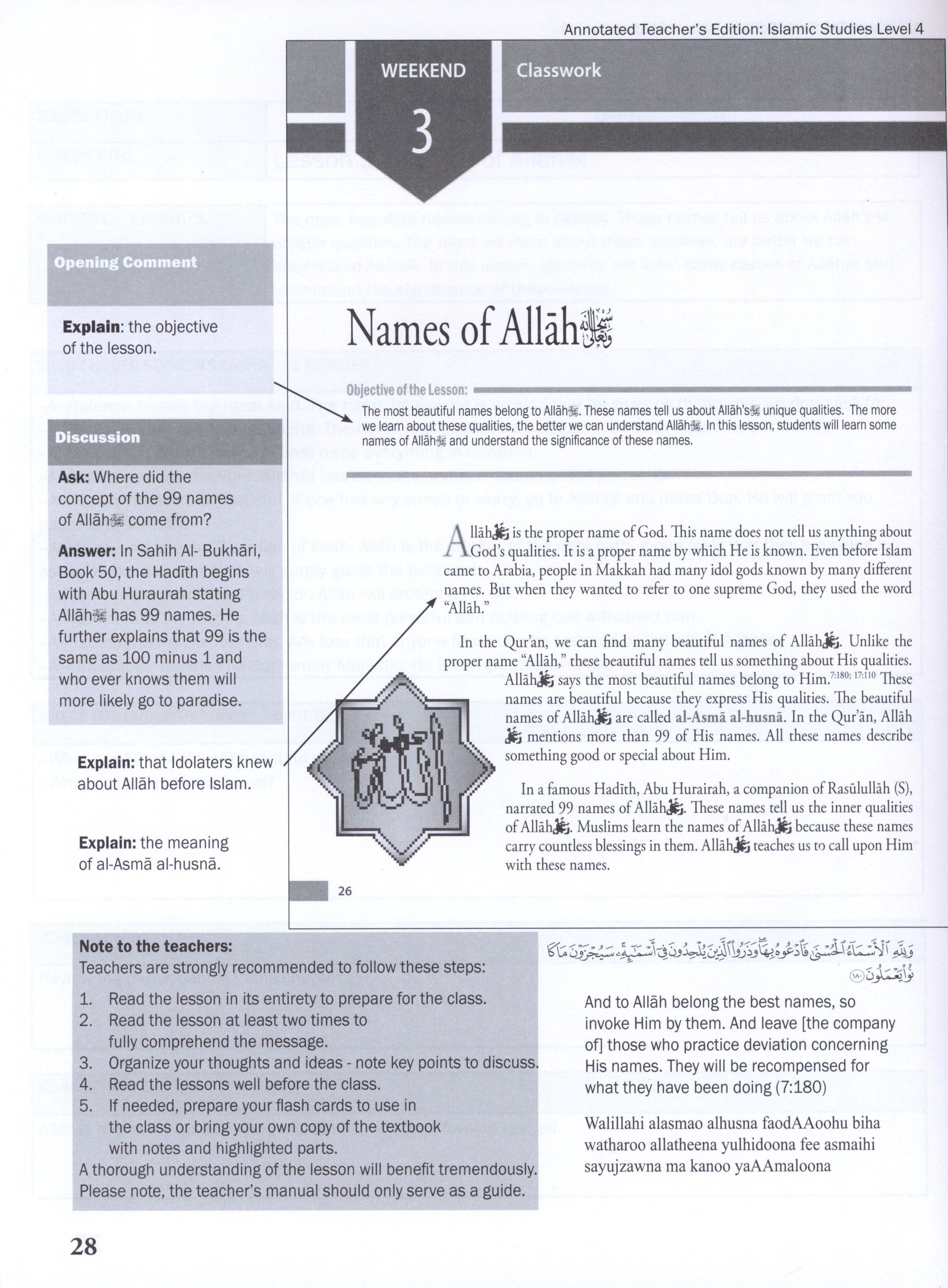 Weekend Learning Islamic Studies Teacher Manual Level 4