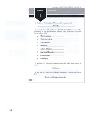 Weekend Learning Islamic Studies Teacher Manual Level 5