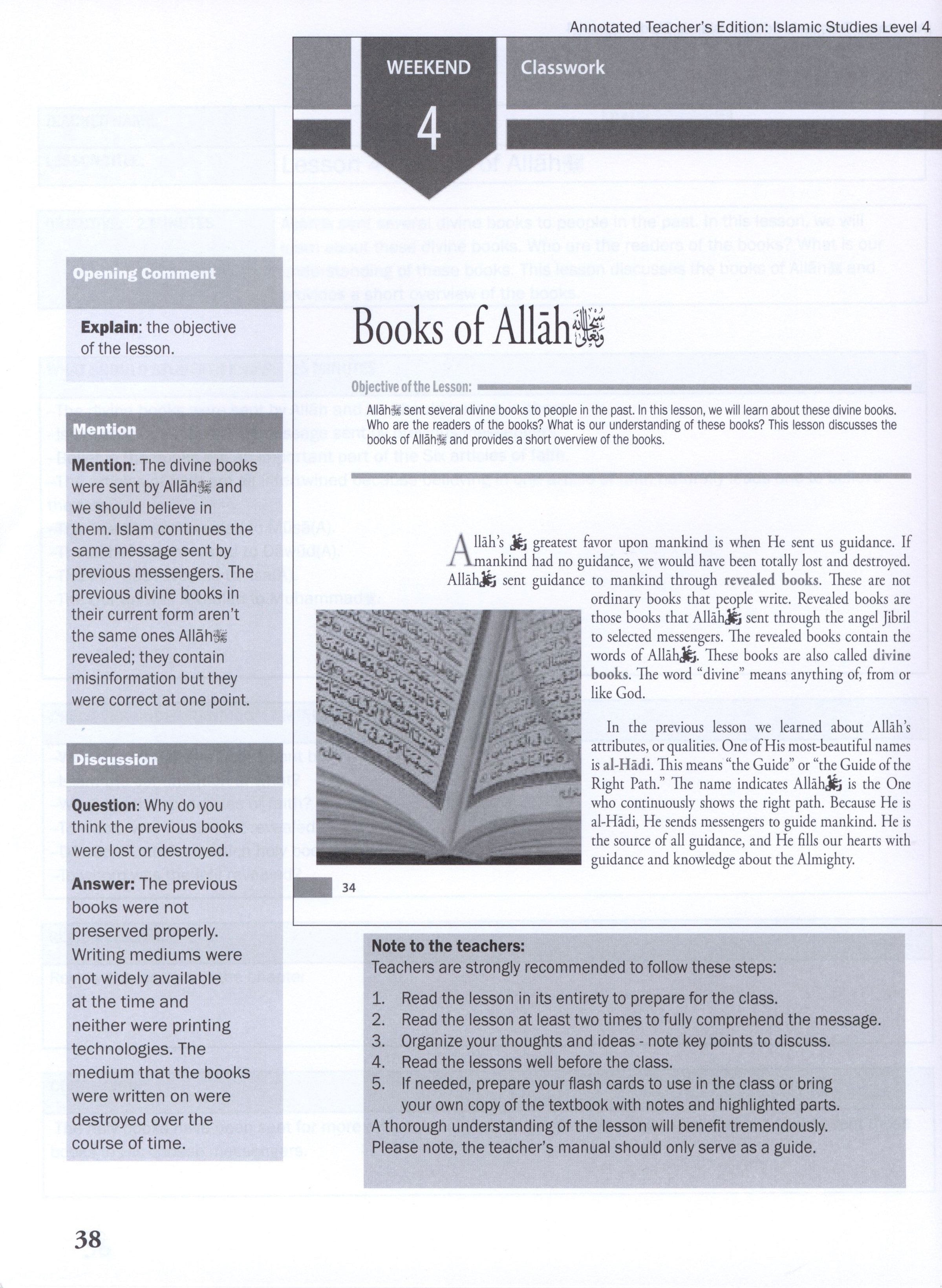 Weekend Learning Islamic Studies Teacher Manual Level 4