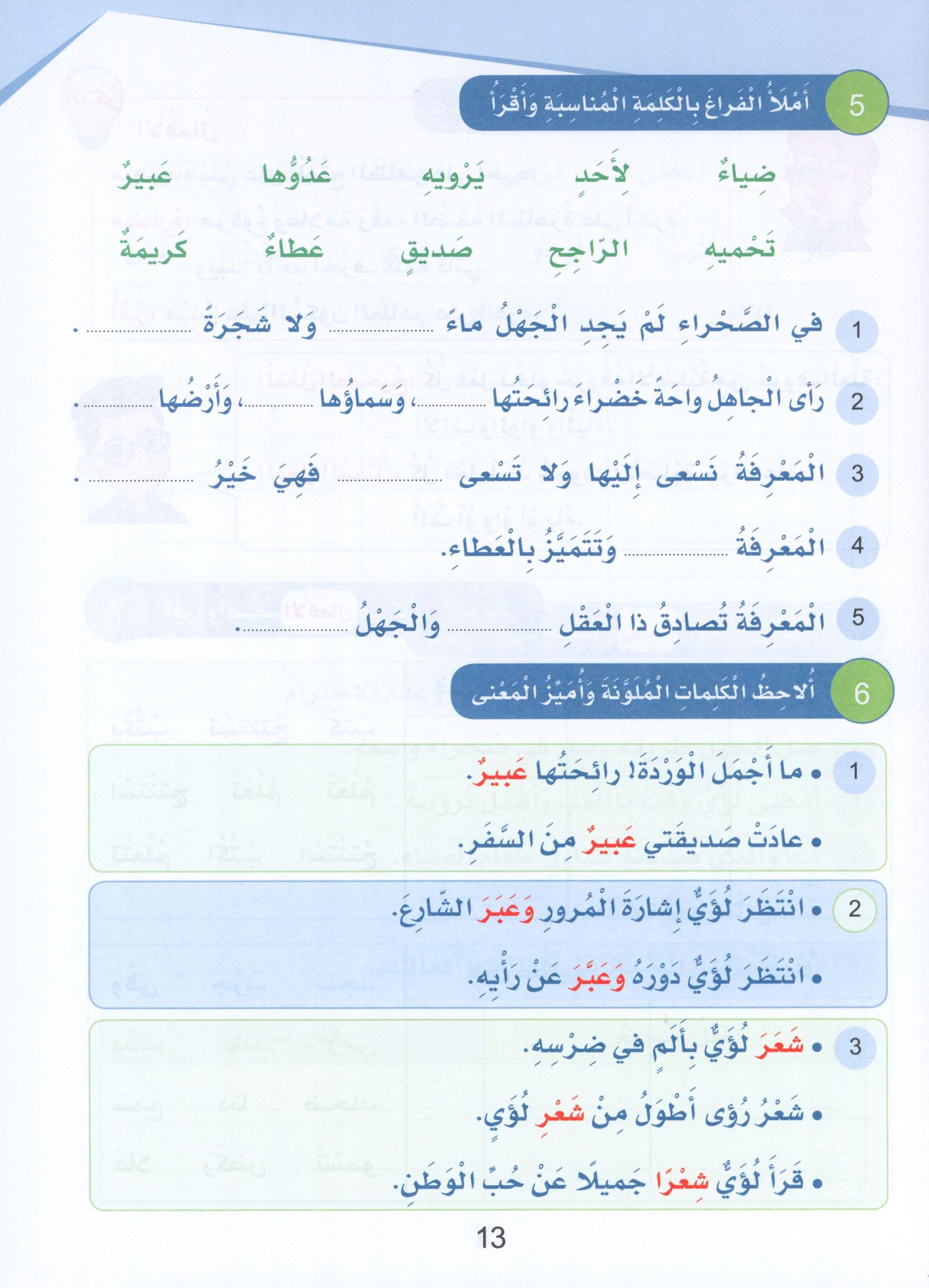Arabic Sanabel Textbook Level 6 سنابل العربية