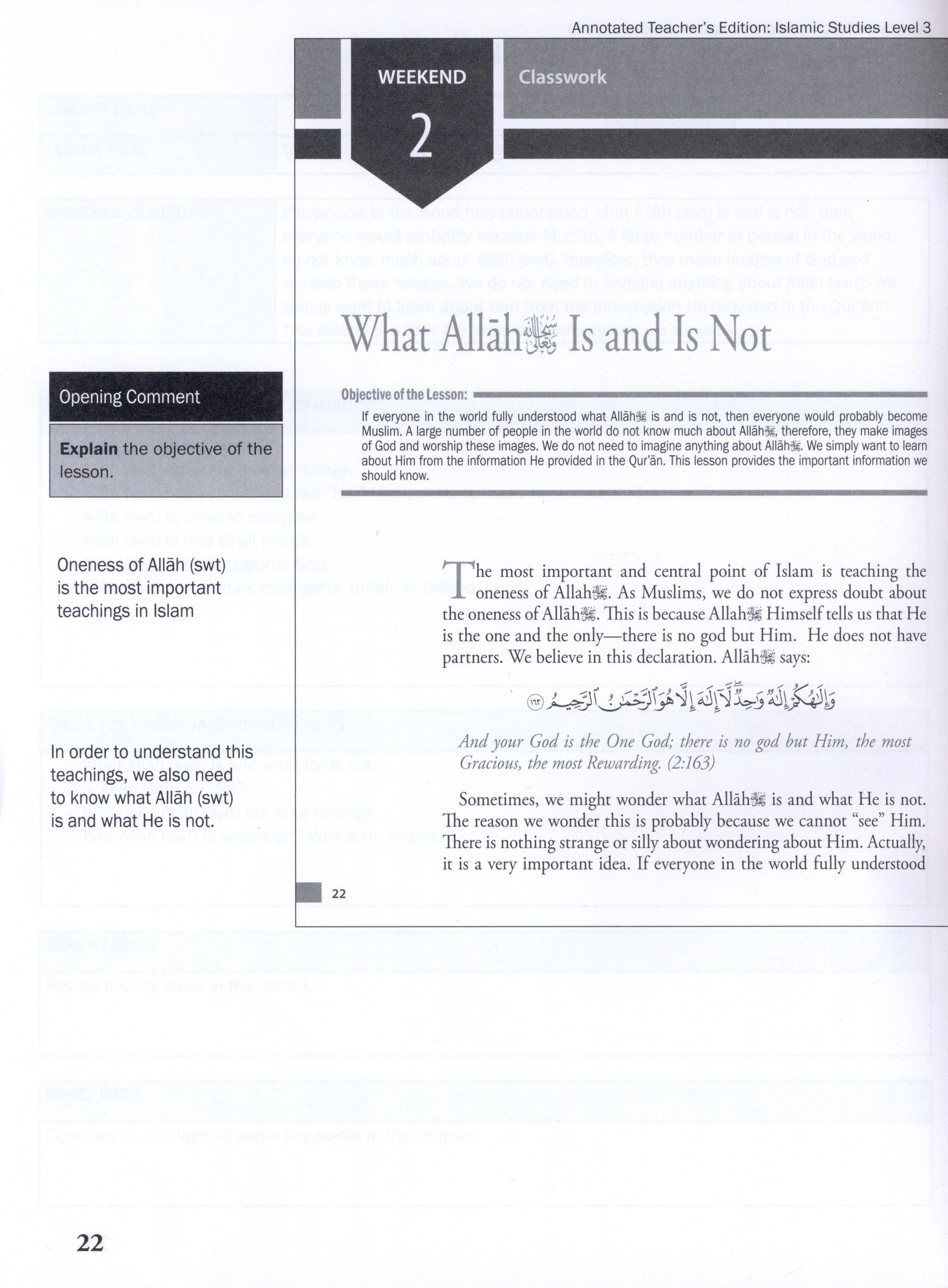 Weekend Learning Islamic Studies Teacher Manual Level 3