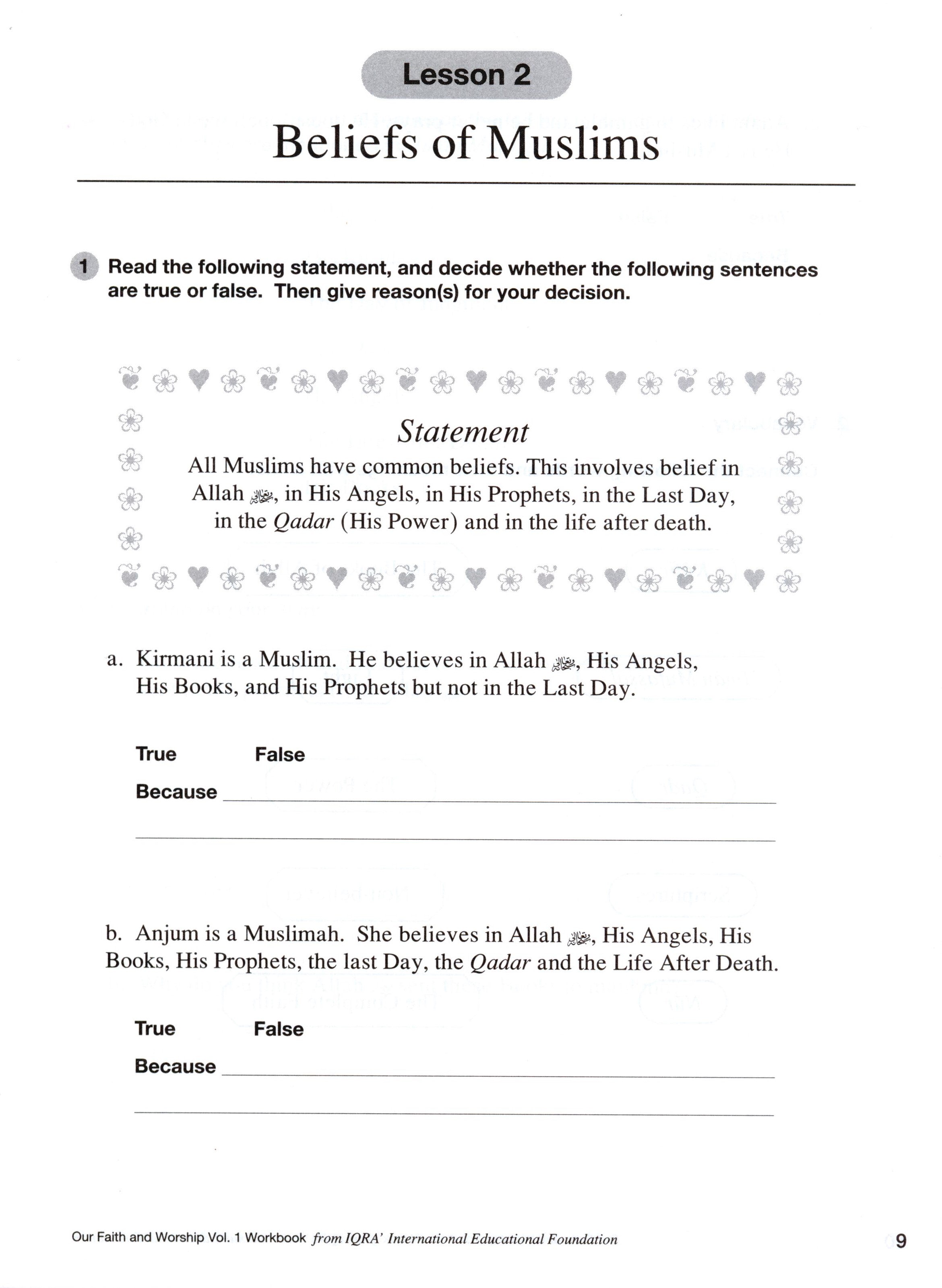 Our Faith and Worship Workbook Volume 1