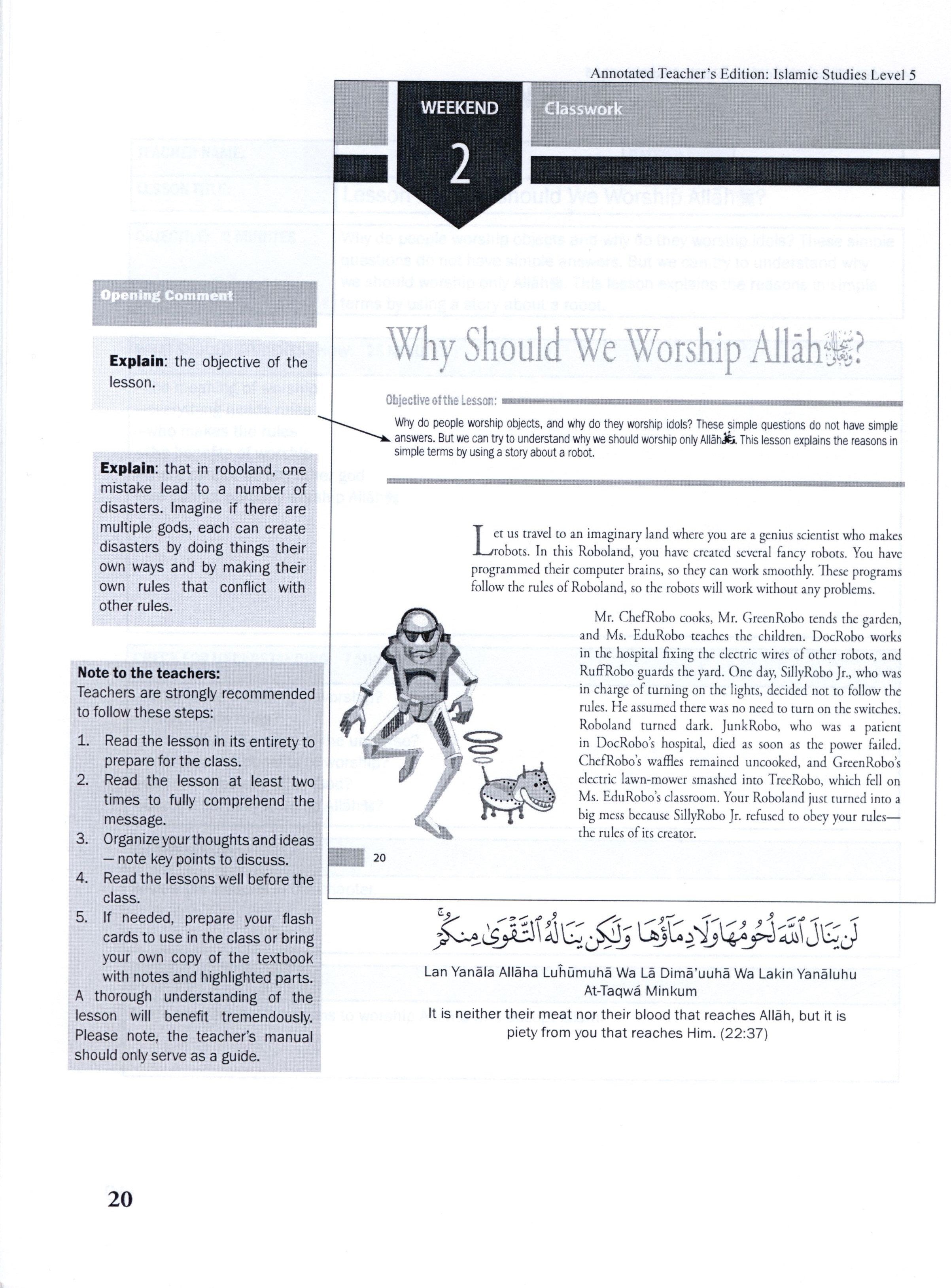 Weekend Learning Islamic Studies Teacher Manual Level 5