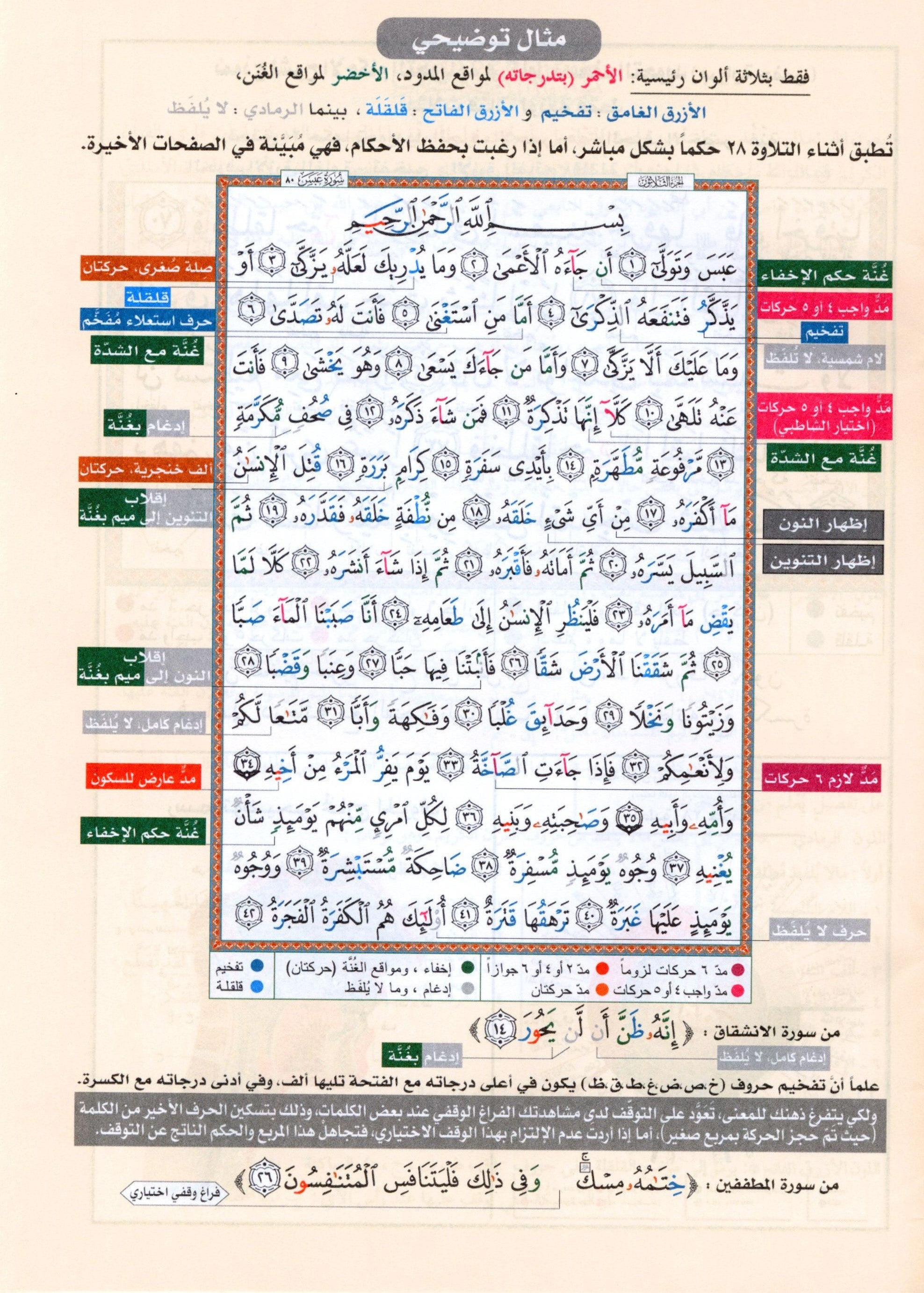 Tajweed Quran Juz' Tabarak Part 29 (7" x 9")