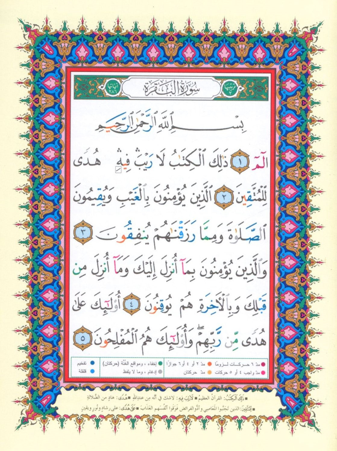 Color Coded Tajweed Qur'an With Zipper 3.5x5