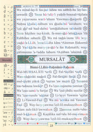 تجويد القرآن جزء تبارك الجزء 29 مع الترجمة والنطق 7 × 9
