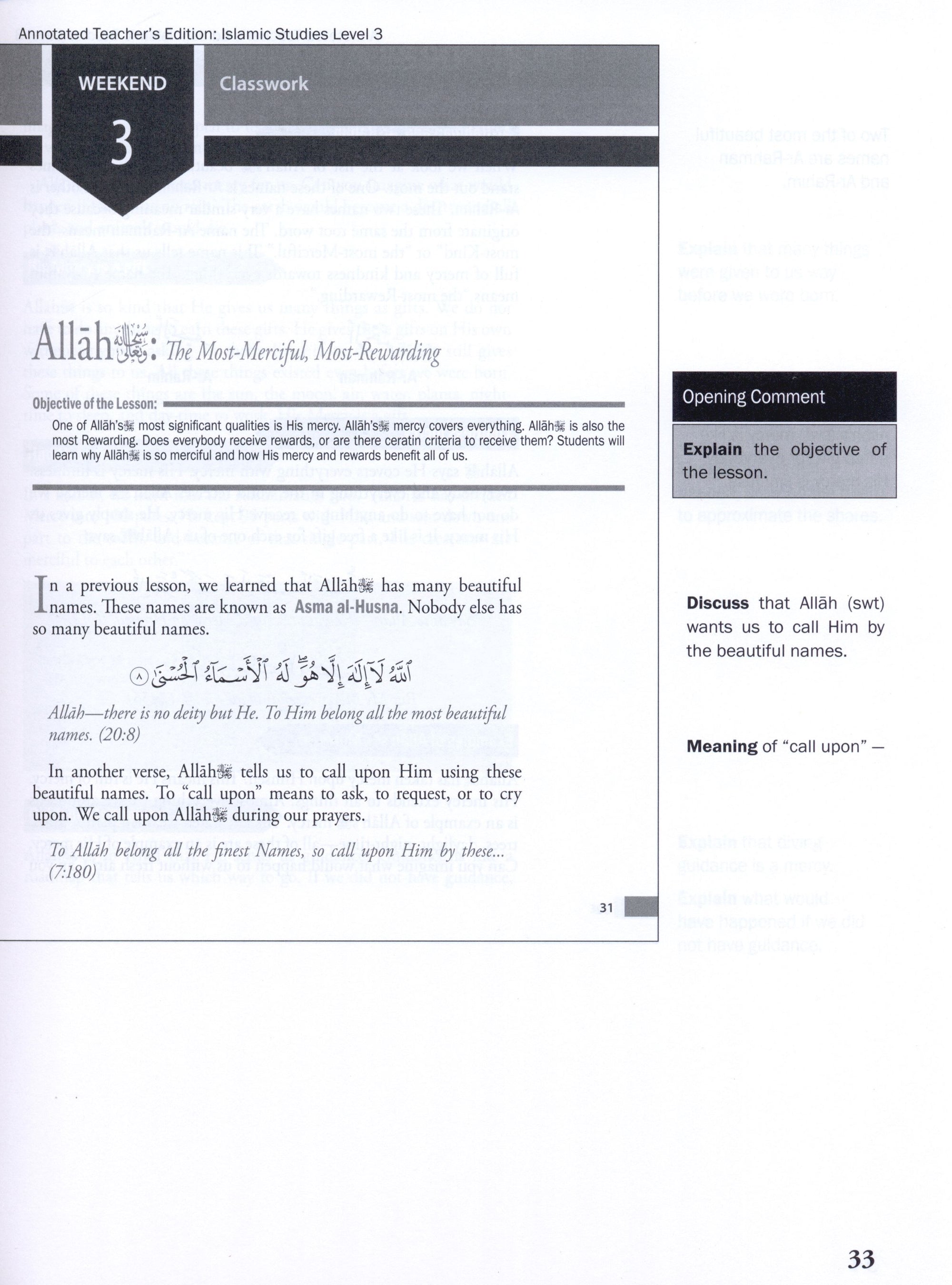 Weekend Learning Islamic Studies Teacher Manual Level 3