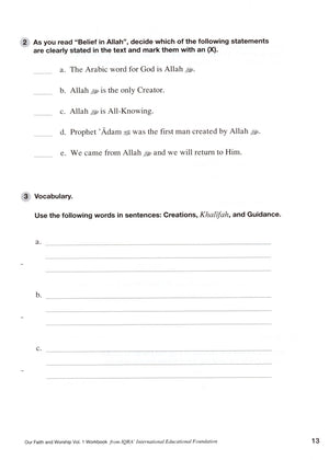 Our Faith and Worship Workbook Volume 1