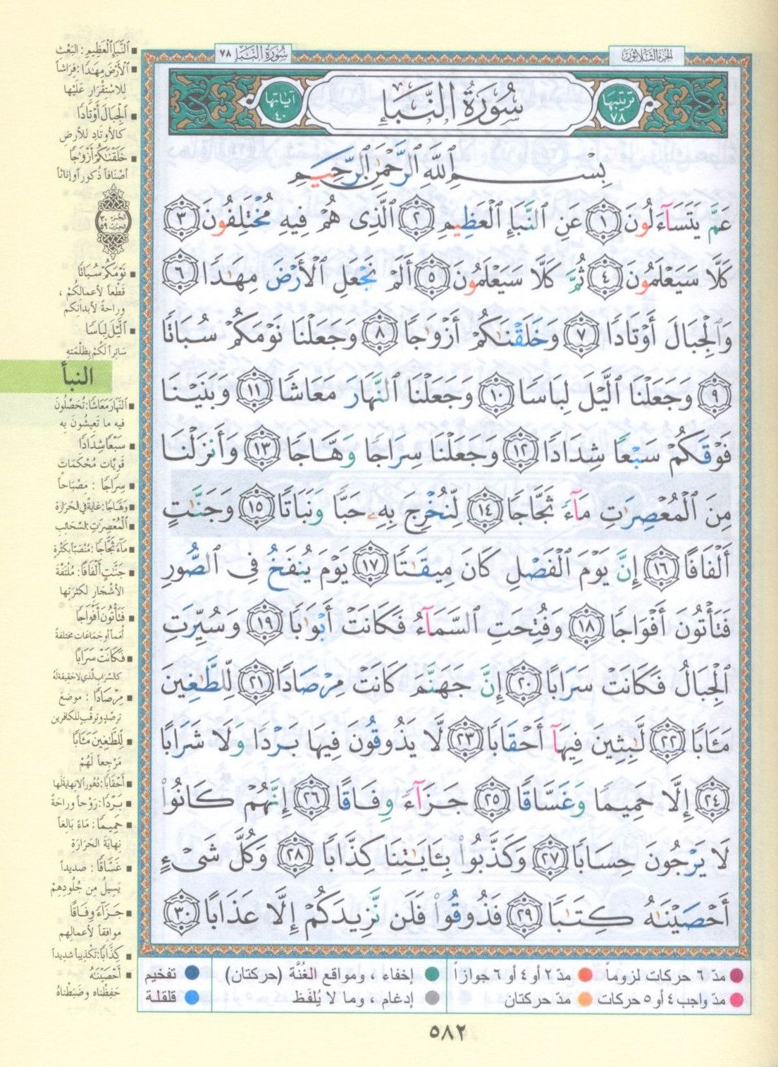 Color Coded Tajweed Qur'an With Zipper 3.5x5