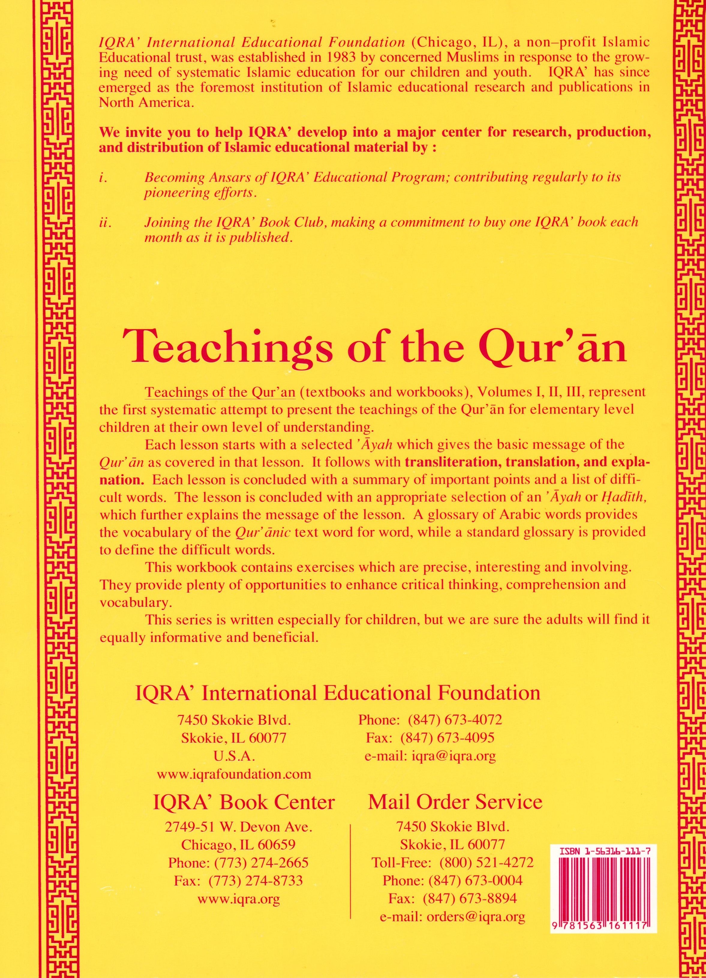 Teachings of the Qur'an Workbook Volume 1