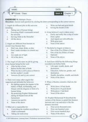 Learning Islam Weekend Edition Worksheets Level 2 (7th Grade)