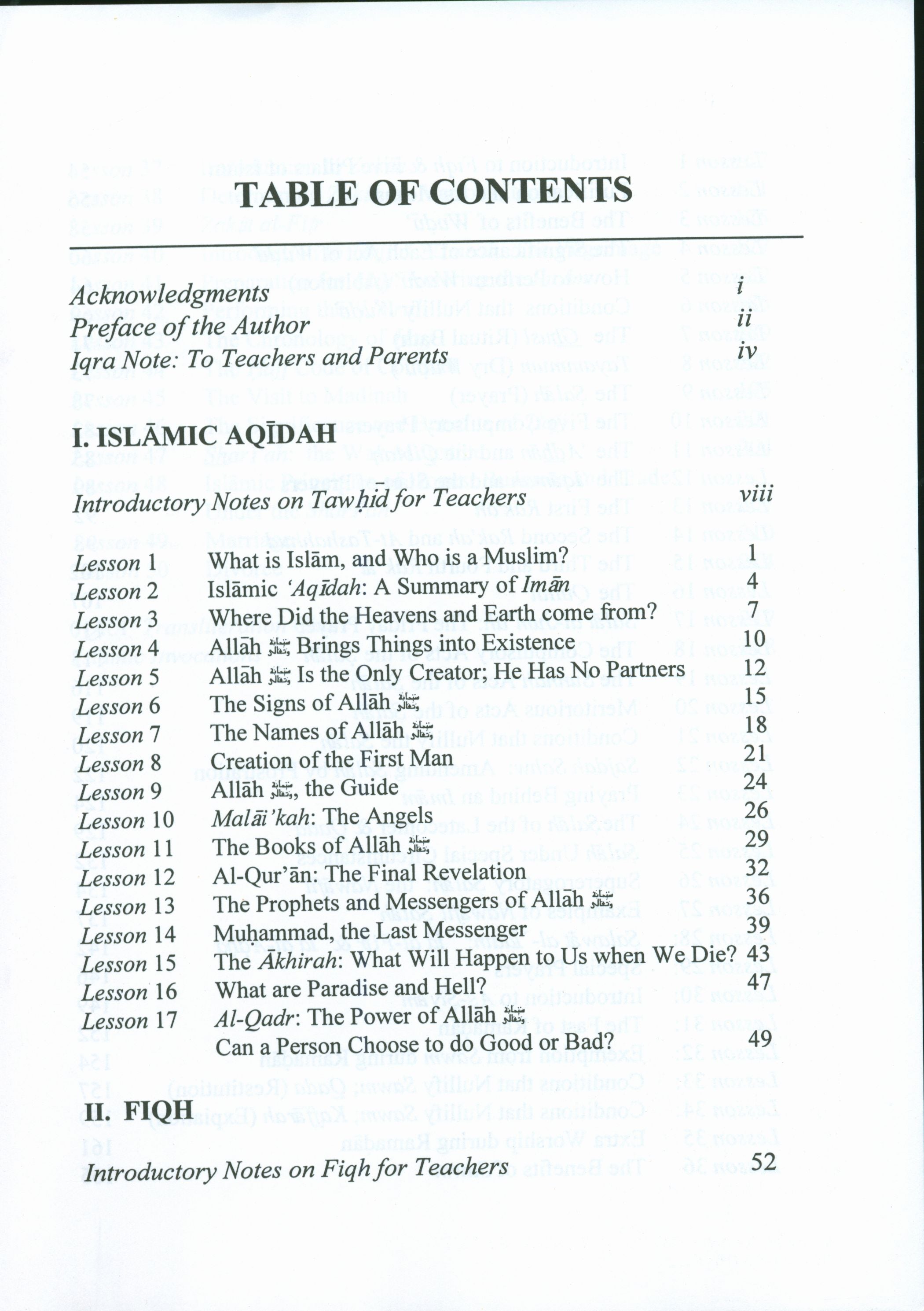 Islamic Aqidah and Fiqh
