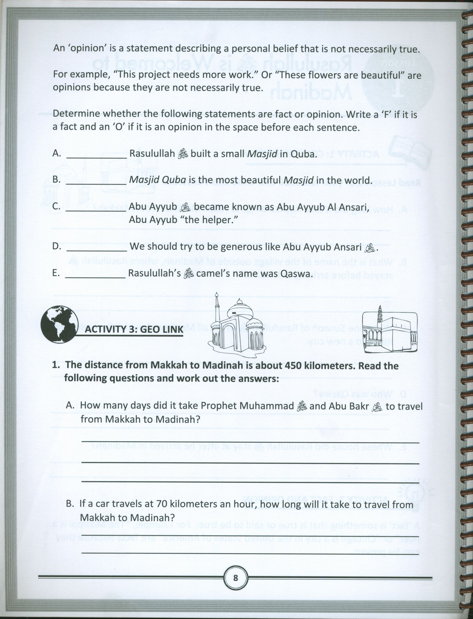 Mercy to Mankind Madina Period Workbook - 6th Grade