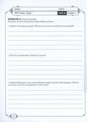 Learning Islam Weekend Edition Worksheets Level 5 (10th Grade)