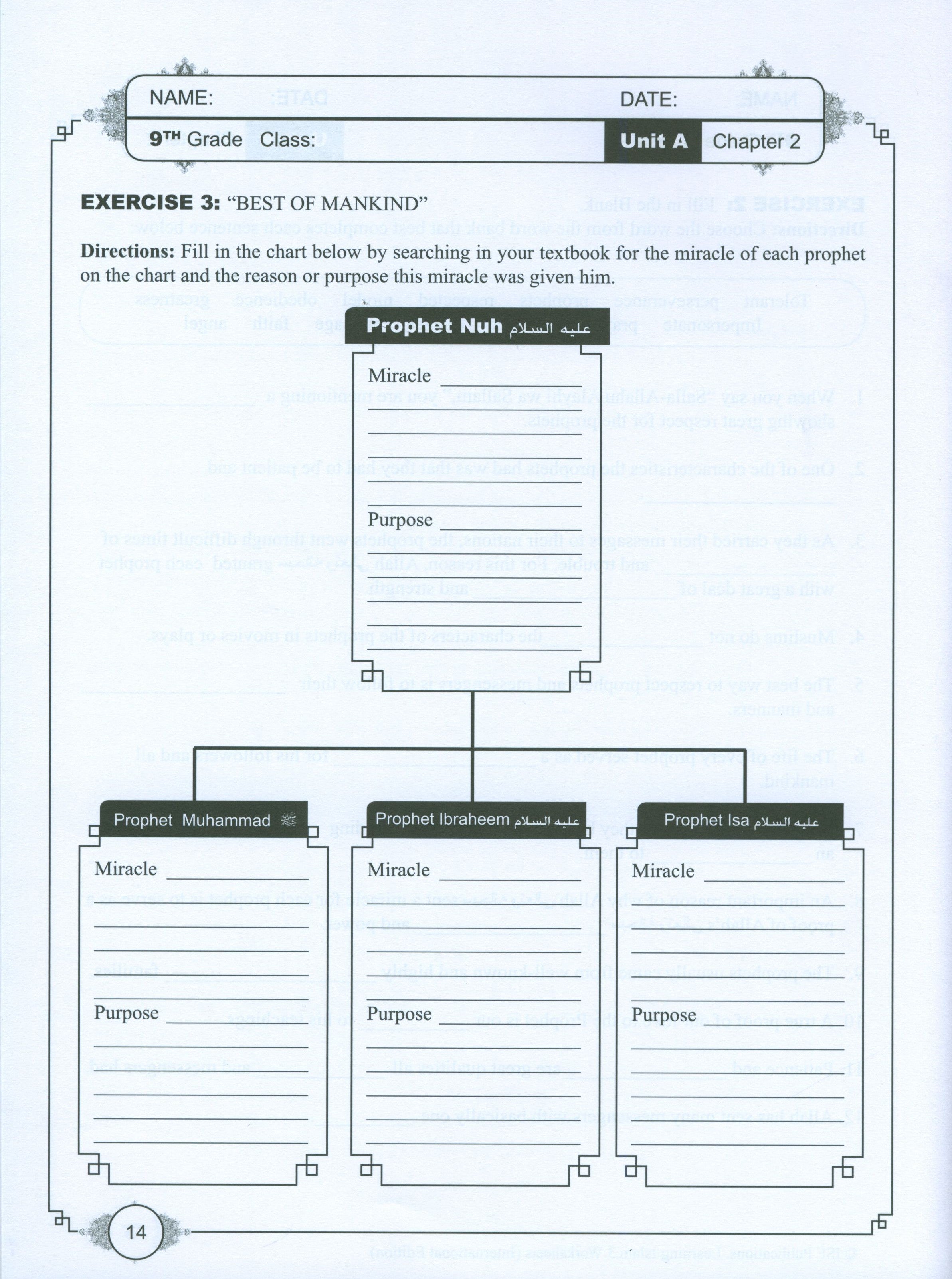 Learning Islam Weekend Edition Worksheets Level 3 (8th Grade)