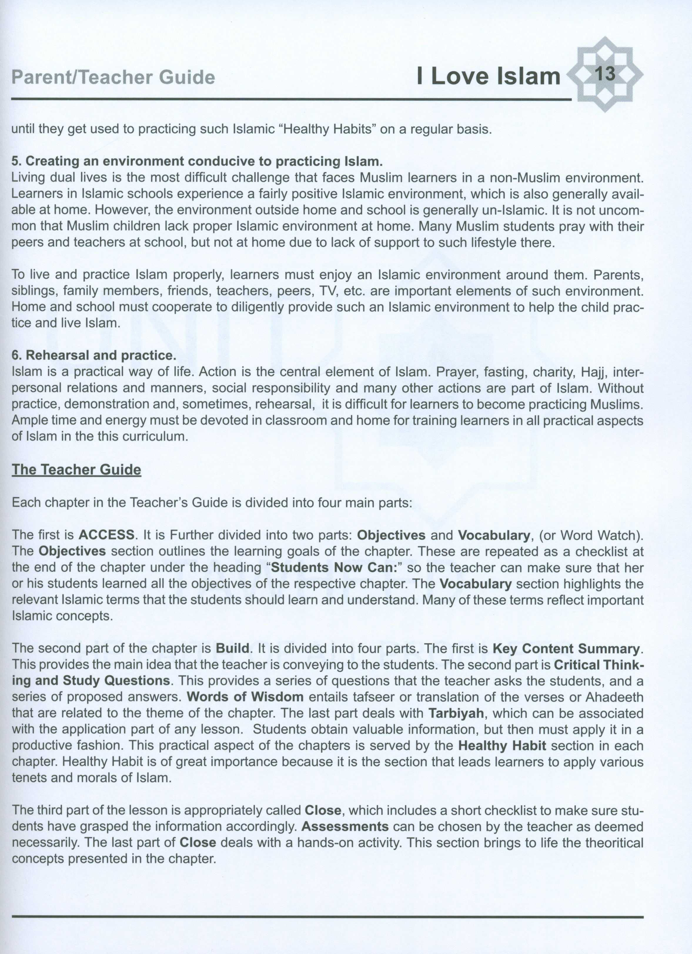 I Love Islam Teacher / Parent Guide Level 5 - First Edition