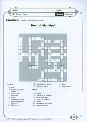 Learning Islam Weekend Edition Worksheets Level 3 (8th Grade)