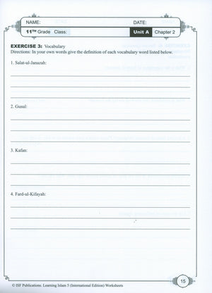 Learning Islam Weekend Edition Worksheets Level 5 (10th Grade)