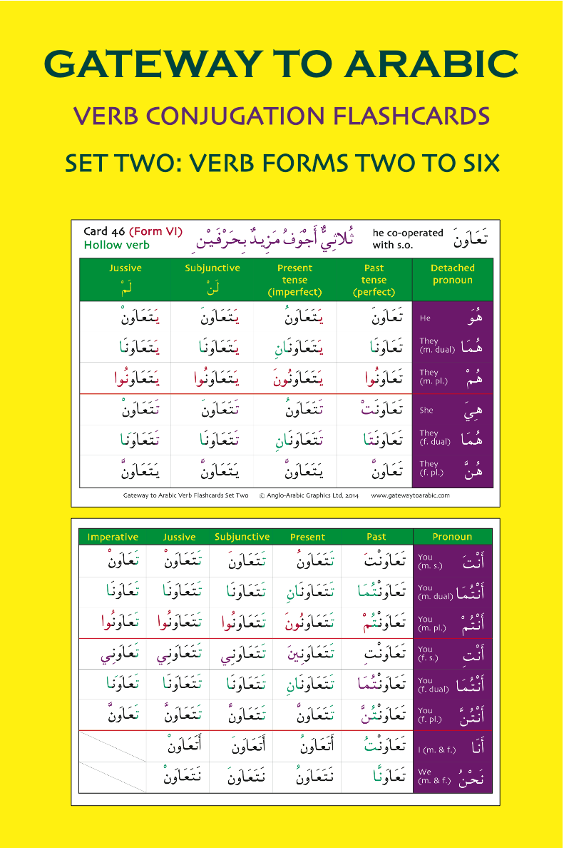 Gateway to Arabic Verb Conjugation Flashcards Set 2 مفتاح العربية