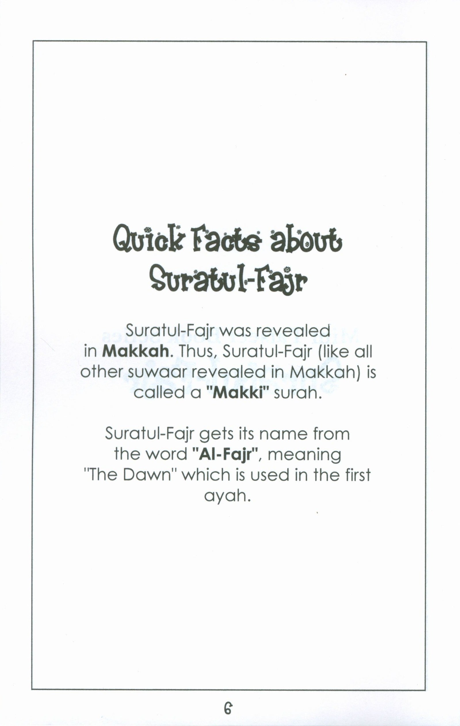 Mini Tafseer Book Suratul Fajr (Surah 89)