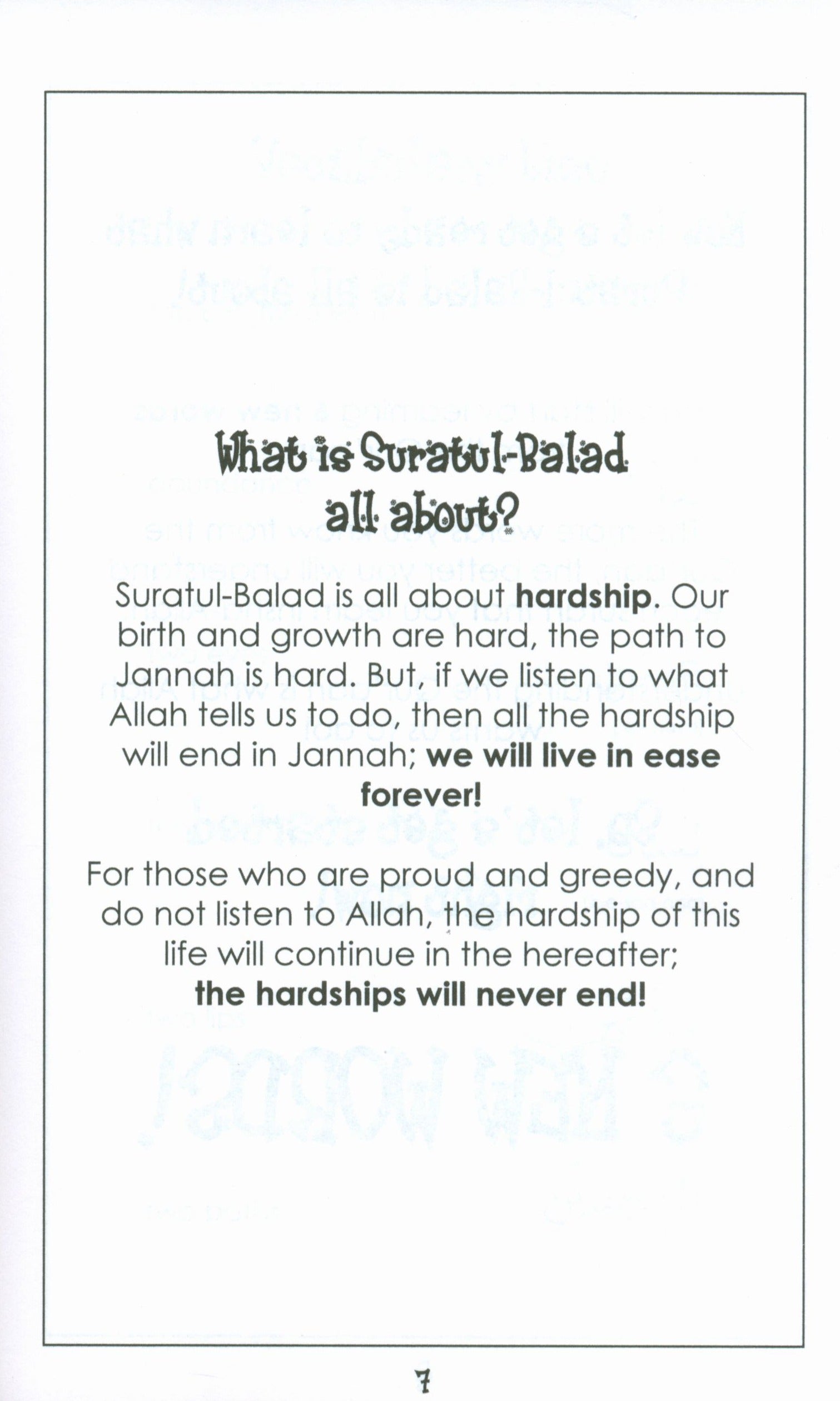 Surah 90 - Suratul Balad Mini Tafseer Book