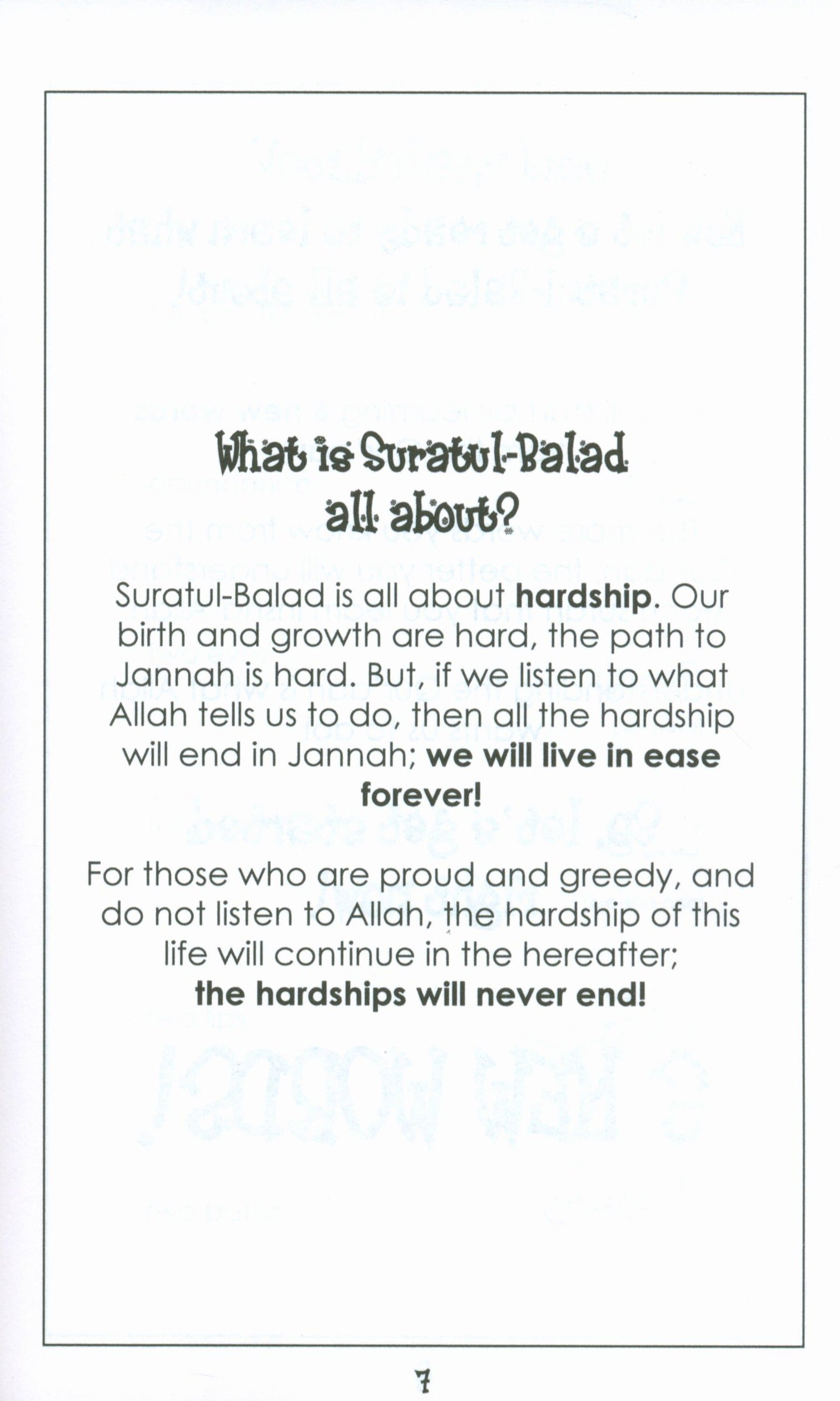 Mini Tafseer Book Suratul Balad (Surah 90)