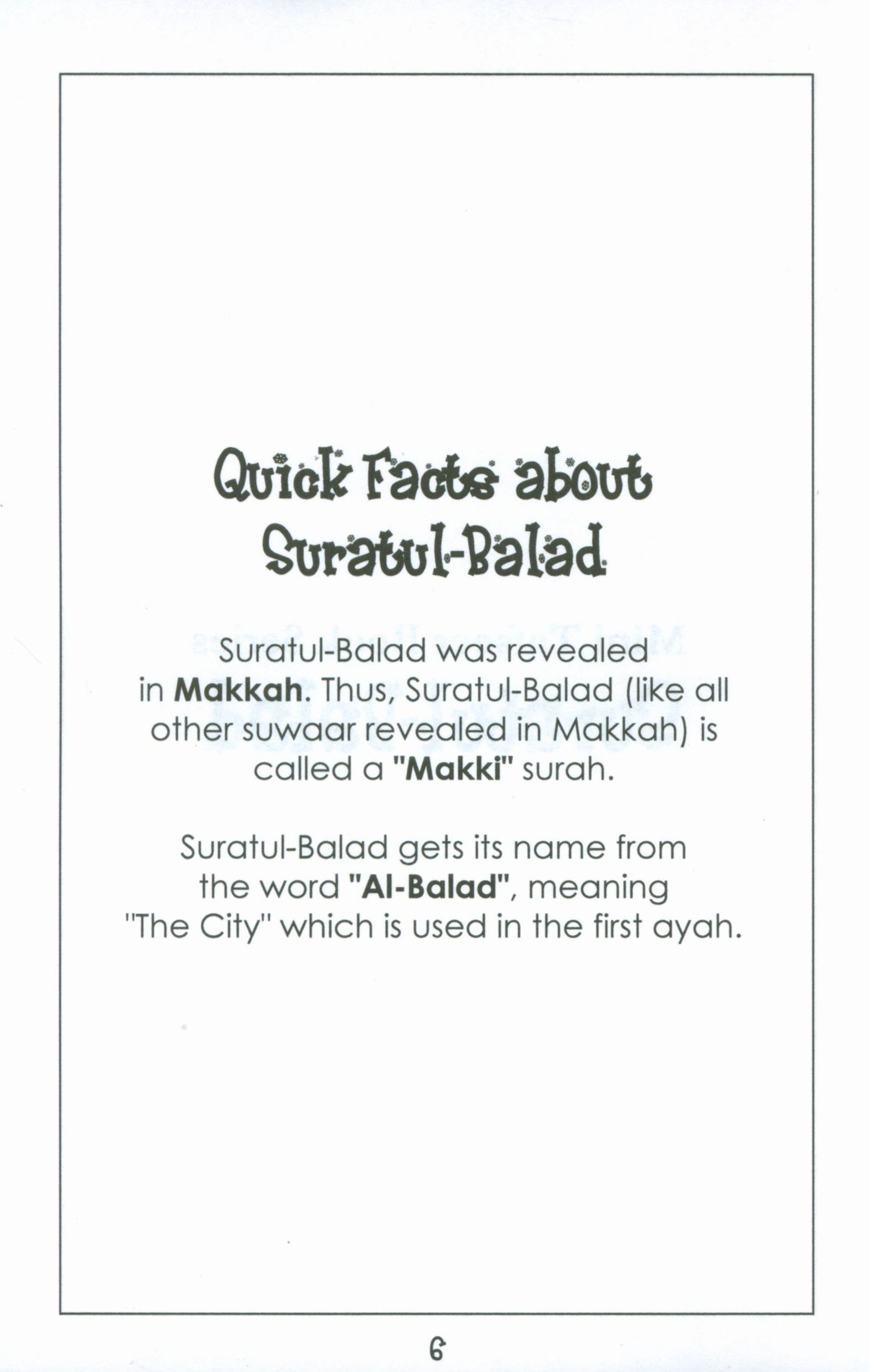 Surah 90 - Suratul Balad Mini Tafseer Book