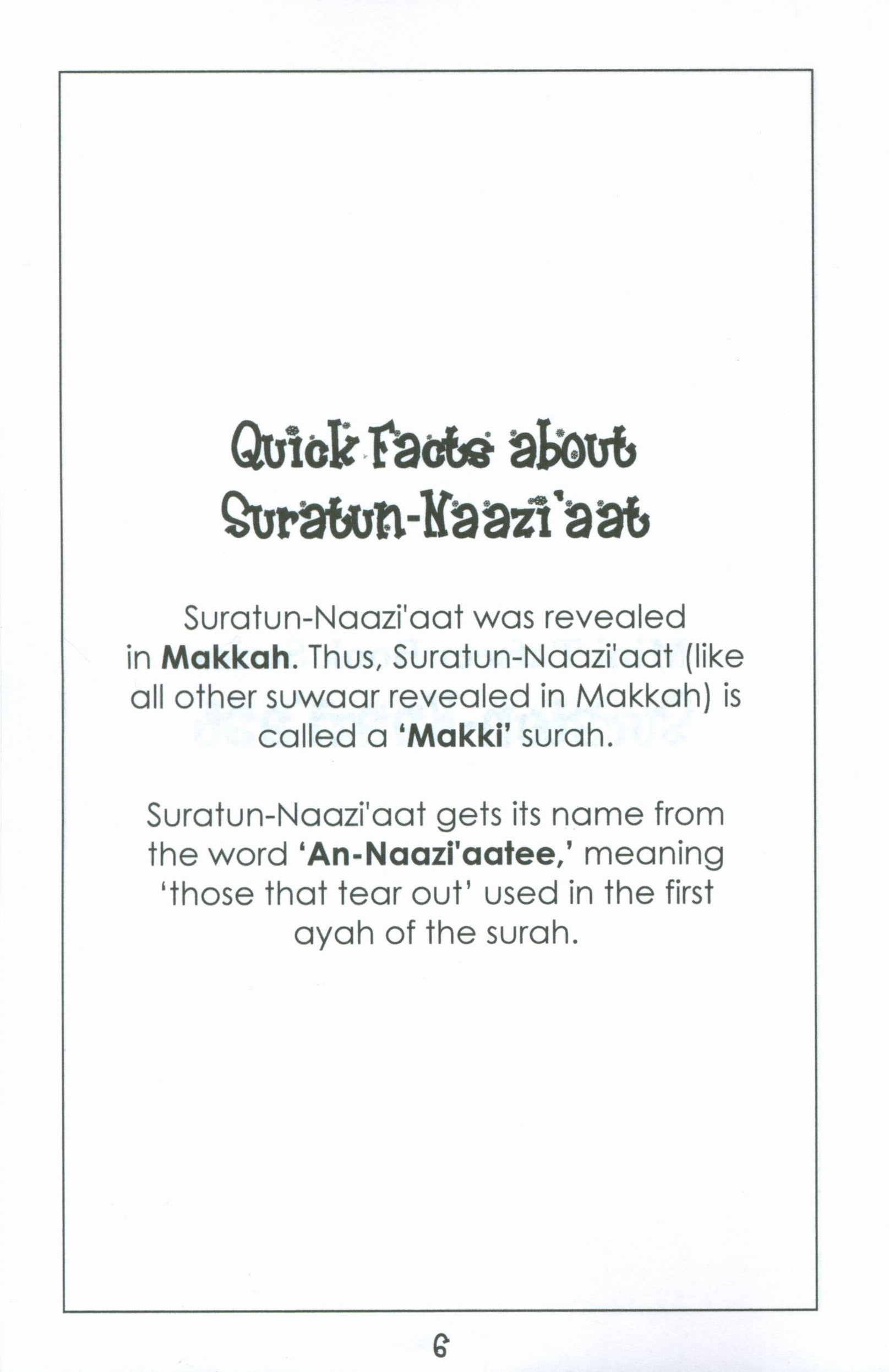 Surah 79 - Suratun Naazi'aat  Mini Tafseer Book