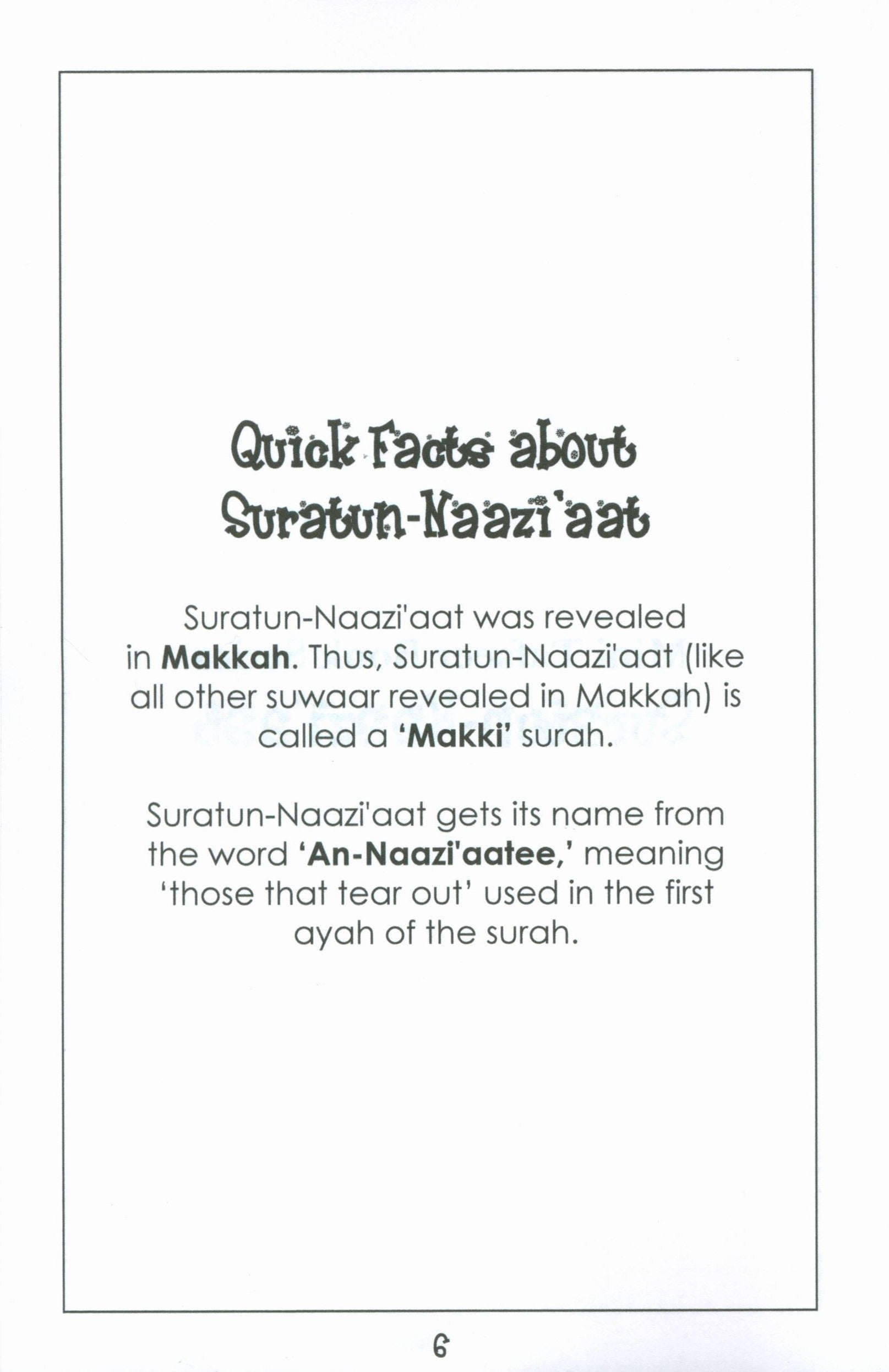 Mini Tafseer Book Suratun Naazi'aat (Surah 79)