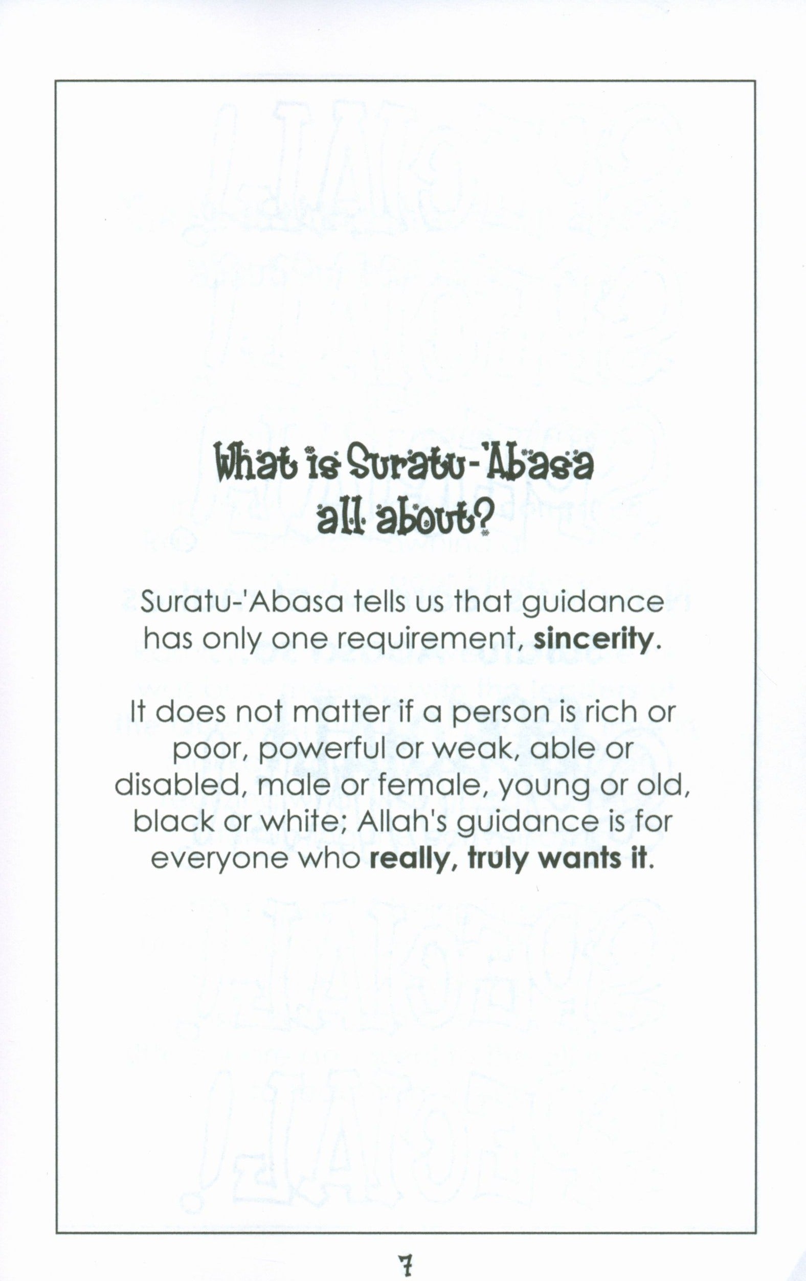 Surah 80 - Suratu 'Abasa Mini Tafseer Book