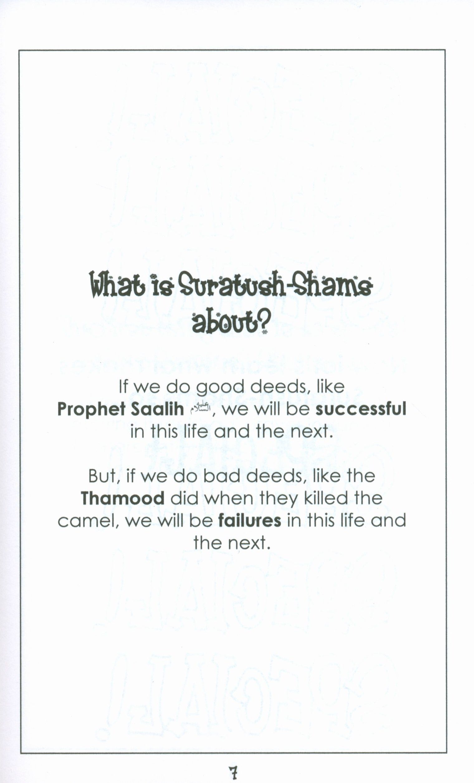 Surah 91 - Suratush Shams Mini Tafseer Book