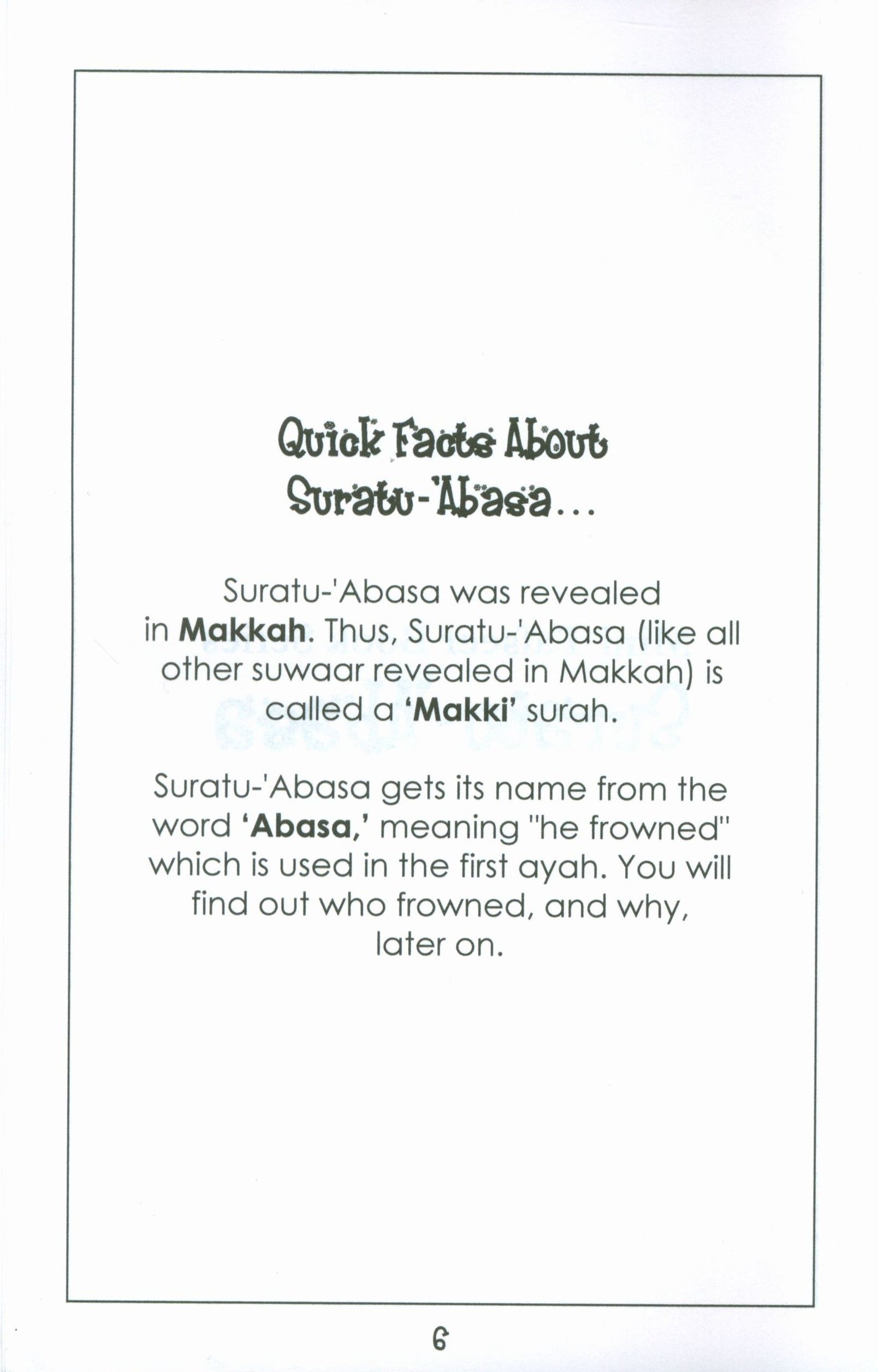 Surah 80 - Suratu 'Abasa Mini Tafseer Book