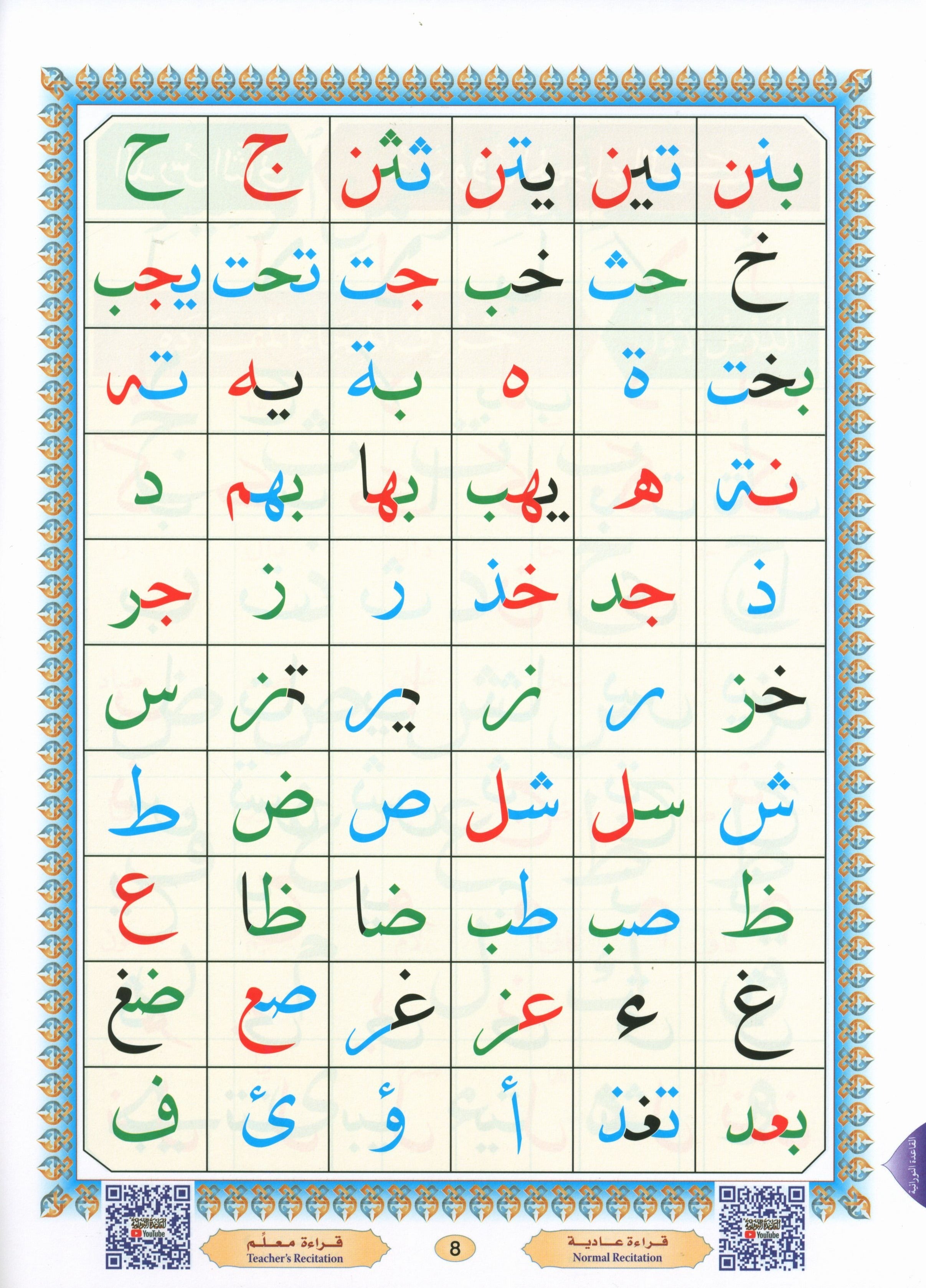 Al-Qaidah An-Noraniah ( Large Book ) with QR Code كتاب القاعدة النورانية – الكتاب الإلكتروني (صوتاً وصورةً على اليوتيوب)